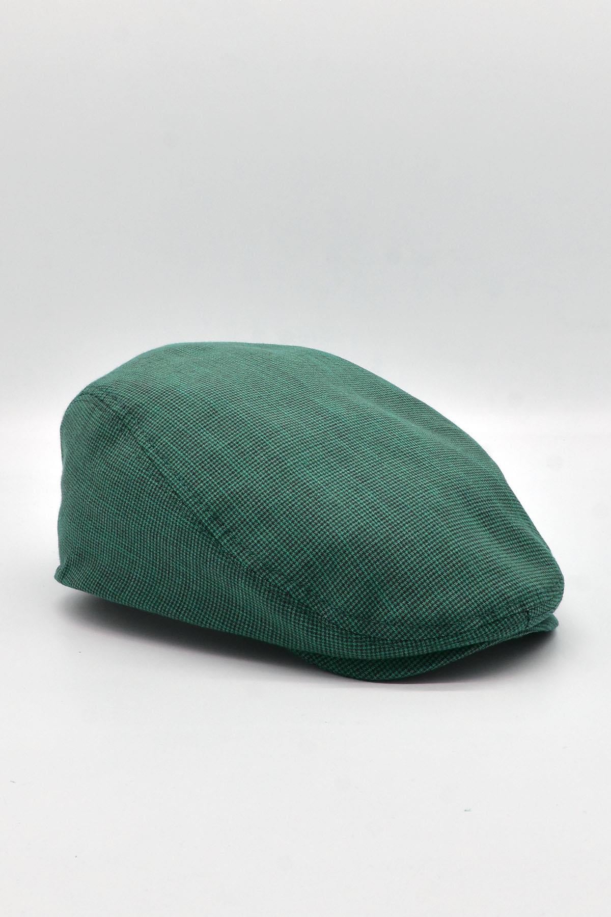 Erkek Dokulu London Kasket Yeşil Flat Cap Şapka
