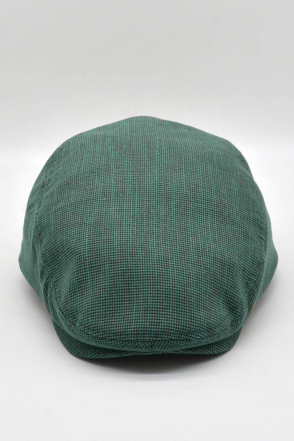 Erkek Dokulu London Kasket Yeşil Flat Cap Şapka