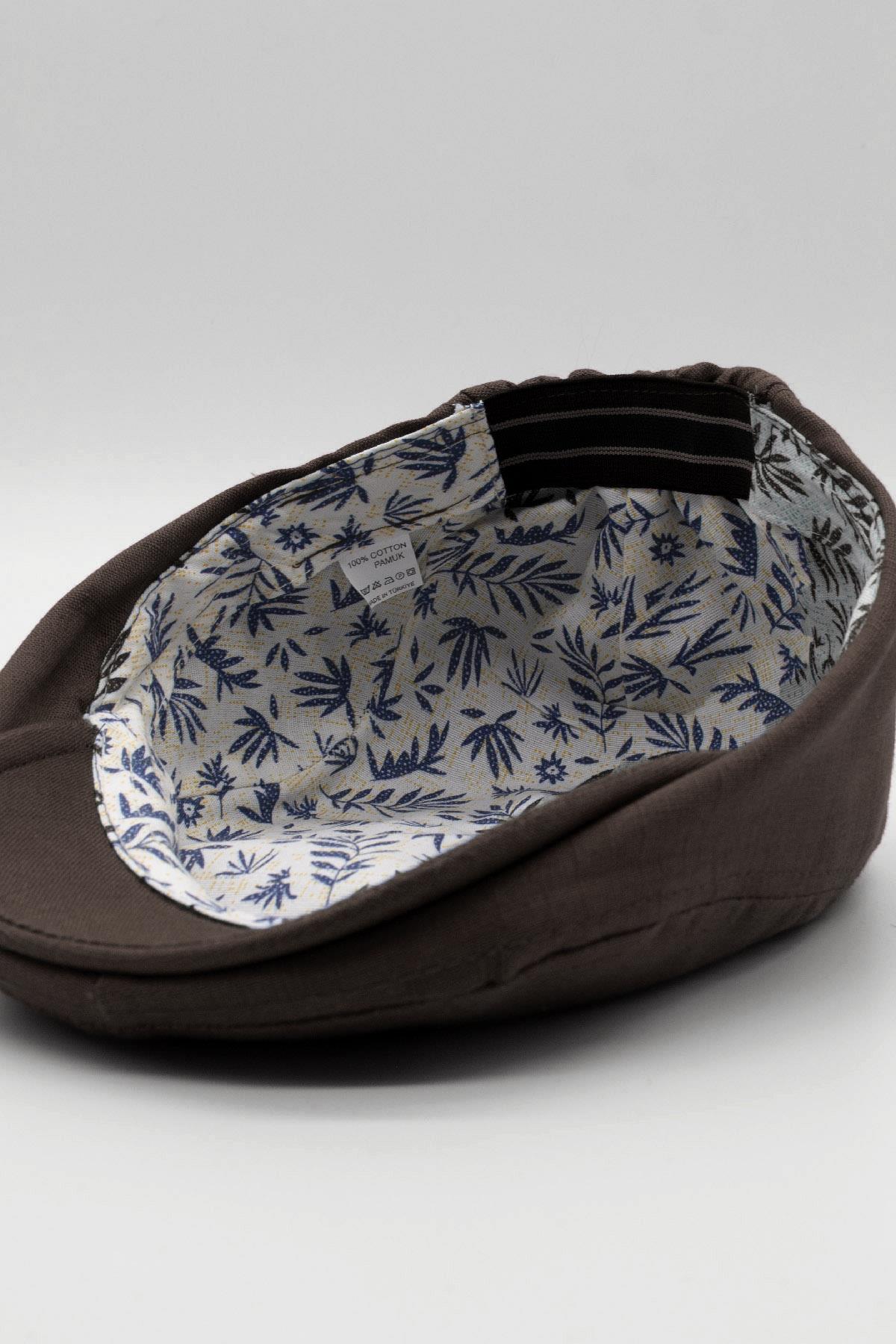Erkek Düz Pamuklu Acı Kahve Flat Cap Kasket