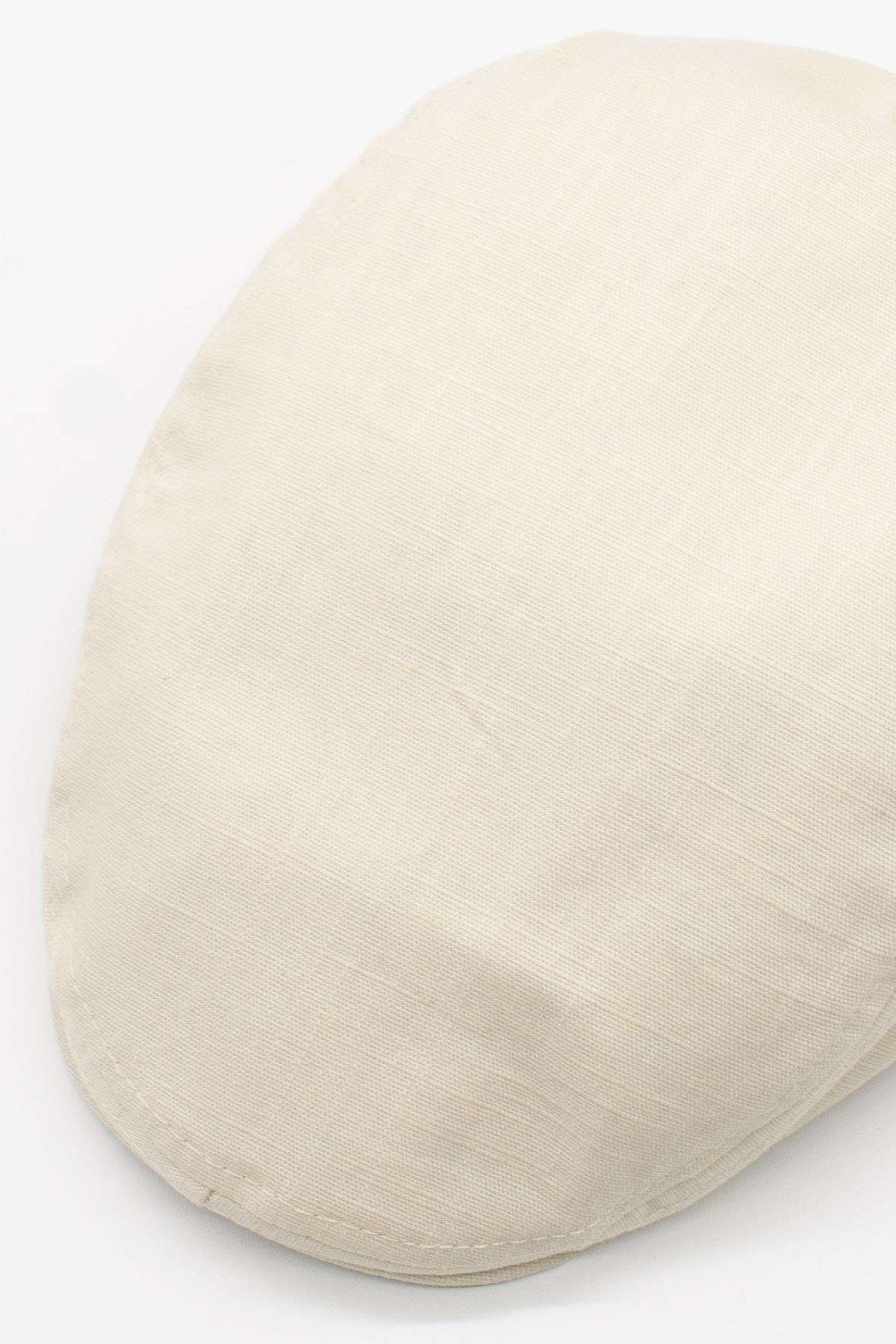 Erkek Düz Pamuklu Koyu Bej Flat Cap Kasket