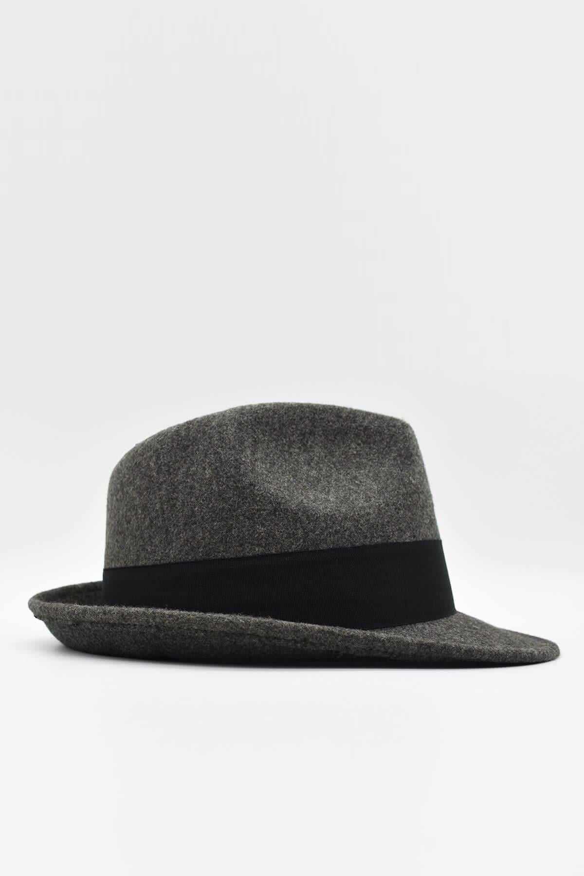 Erkek Füme Keçe Trilby Fötr Şapka