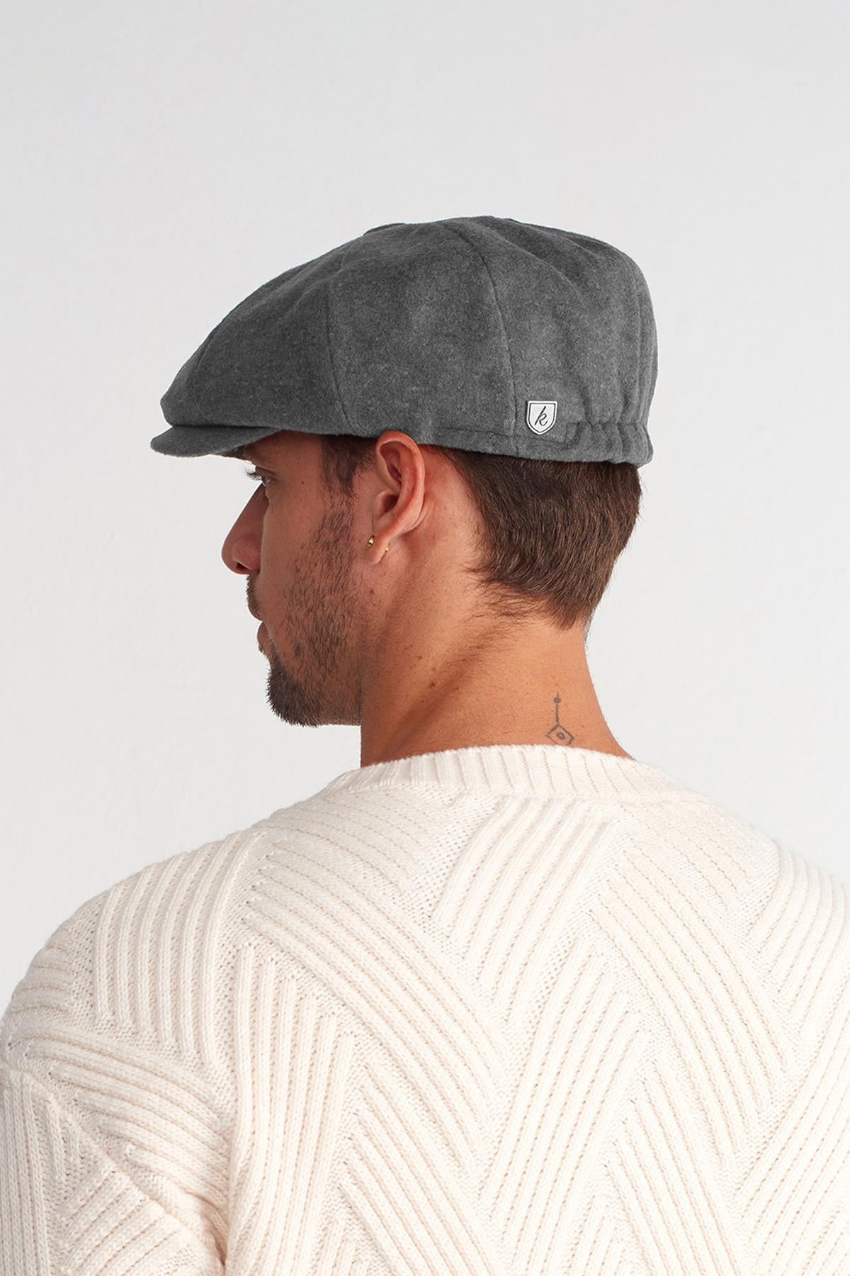 Mens Grey Flat Cap Baretta Beckham Peaky Blinders Hat