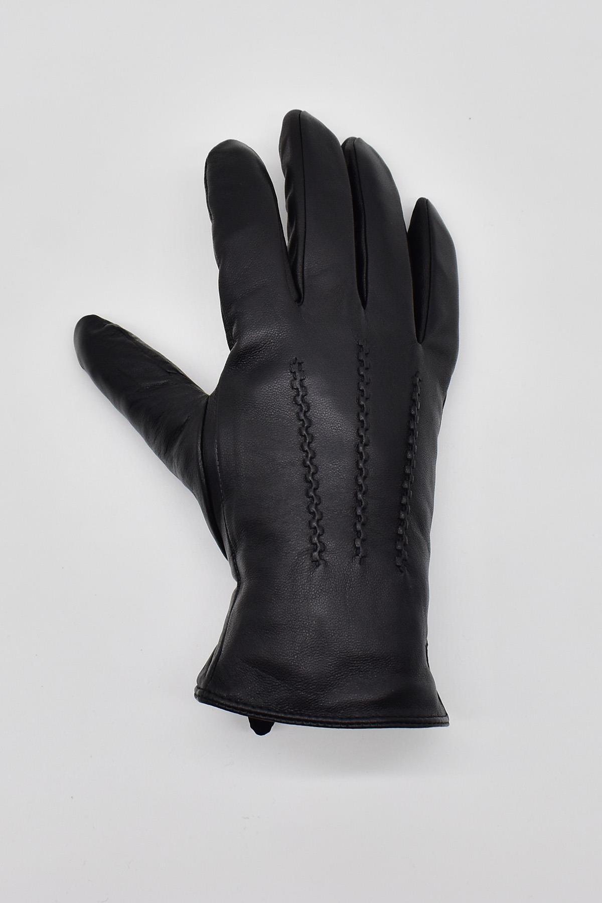 Mens Polar Lined Real Leather Gloves