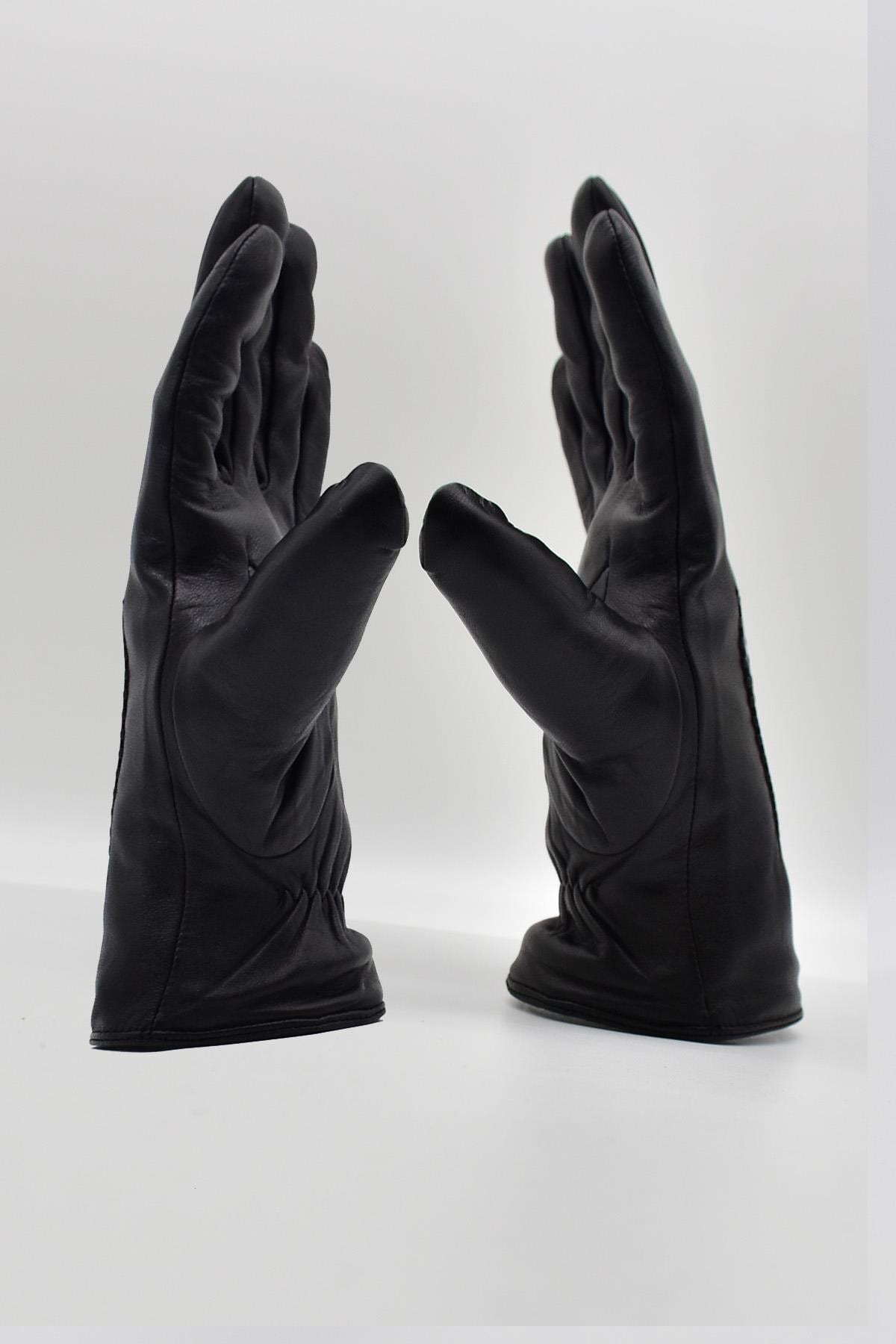 Mens Polar Lined Real Leather Gloves