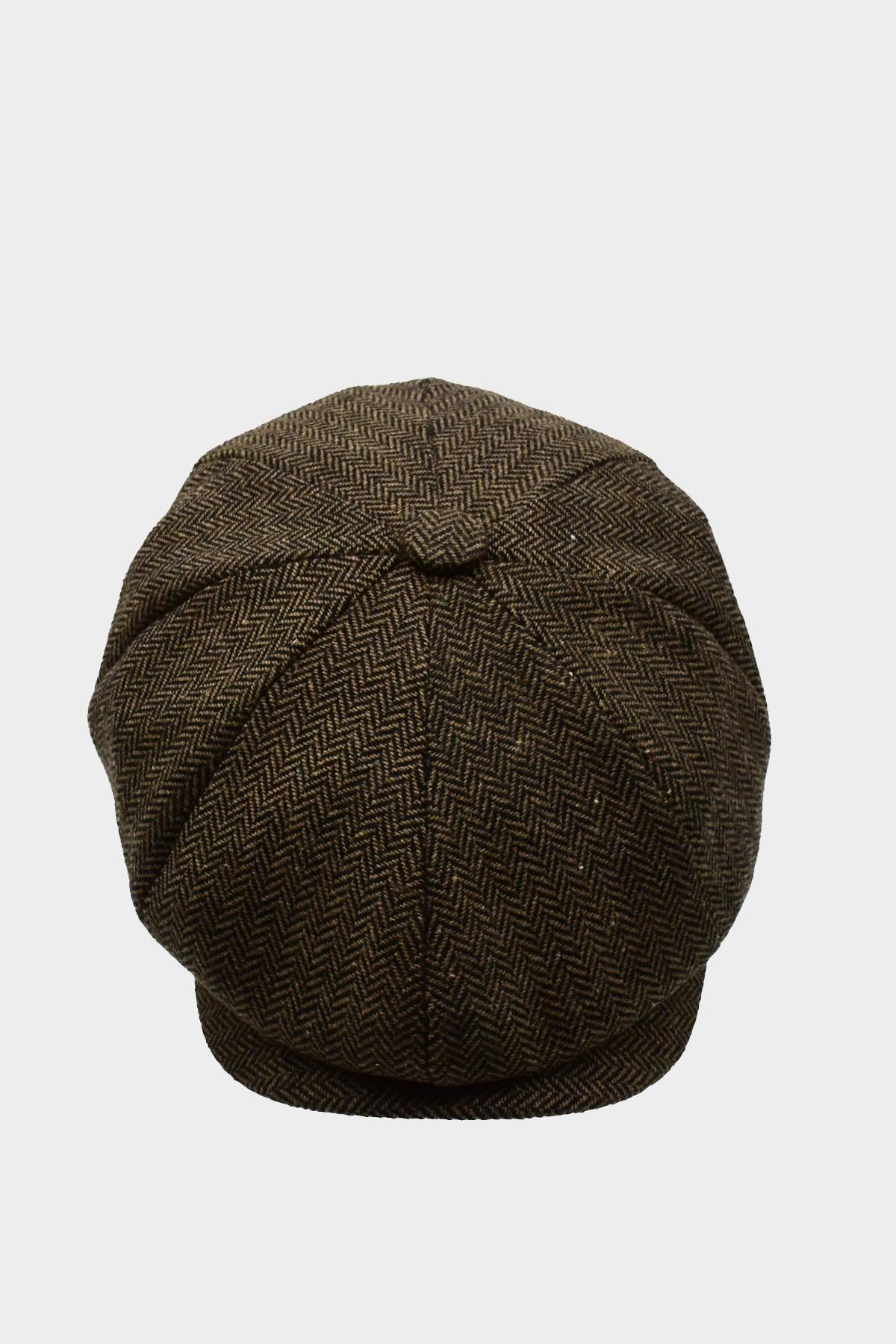 Erkek İngiliz Kasket Balıksırtı Desen Newsboy Şapka