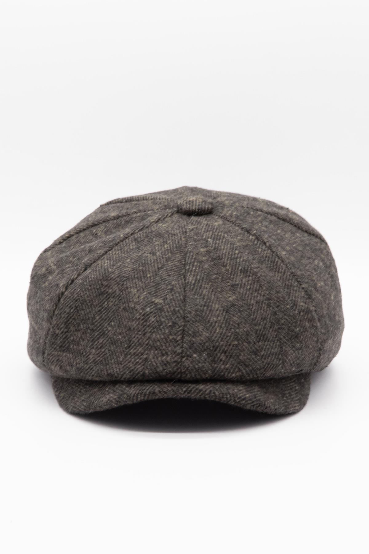 Erkek Kahve Balıksırtı Kasket 8 Parça Peaky Blinders Şapka