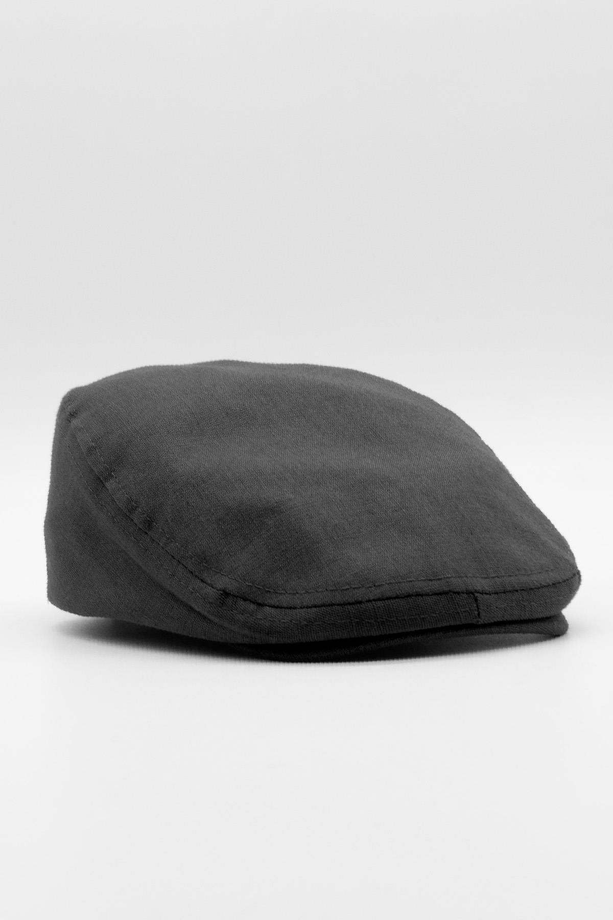 Erkek Kasket Cotton İngiliz Siyah Flat Cap Şapka