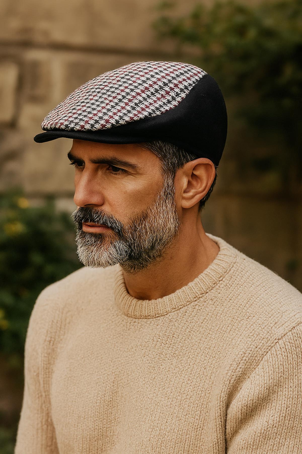 Külah Erkek Kazayağı Kasket Şapka – Patchwork Retro Flat Cap KLH7549