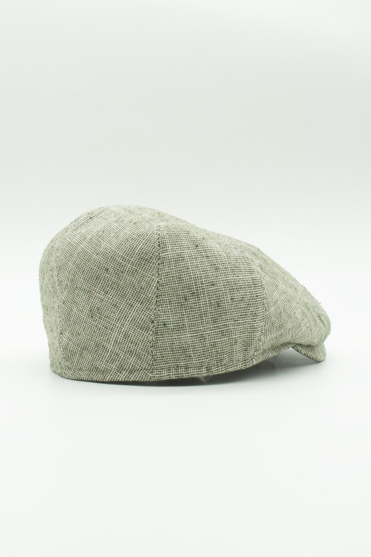 Erkek Keten Premium Açık Yeşil Şapka Yazlık Flat Cap Kasket