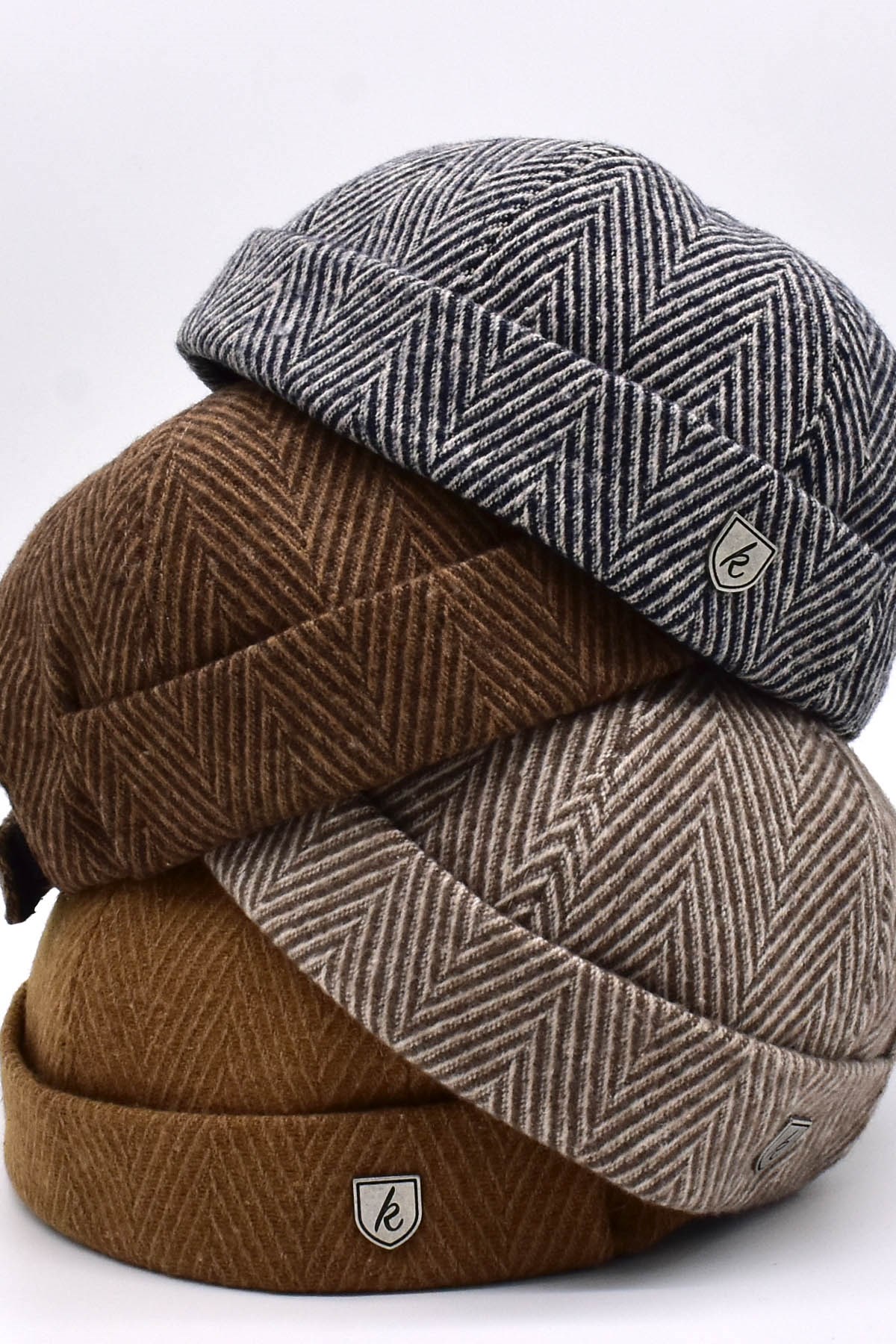 Erkek Kısa Yünlü Docker Şapka Balıksırtı Katlamalı Bere