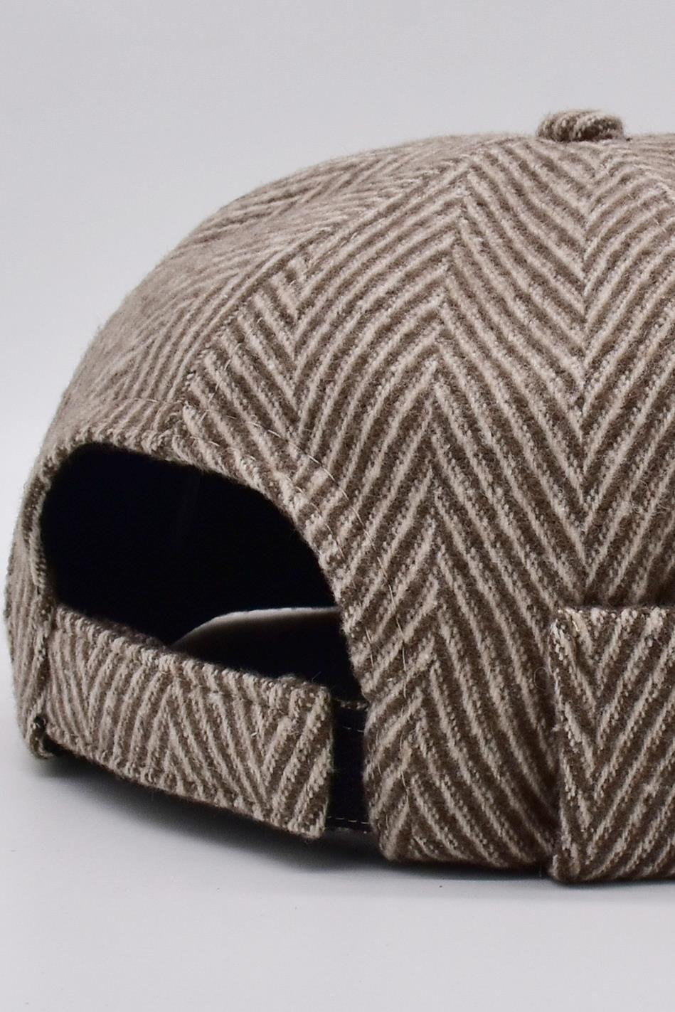 Mens Short Winter Docker Hat Textured Folded Beanie