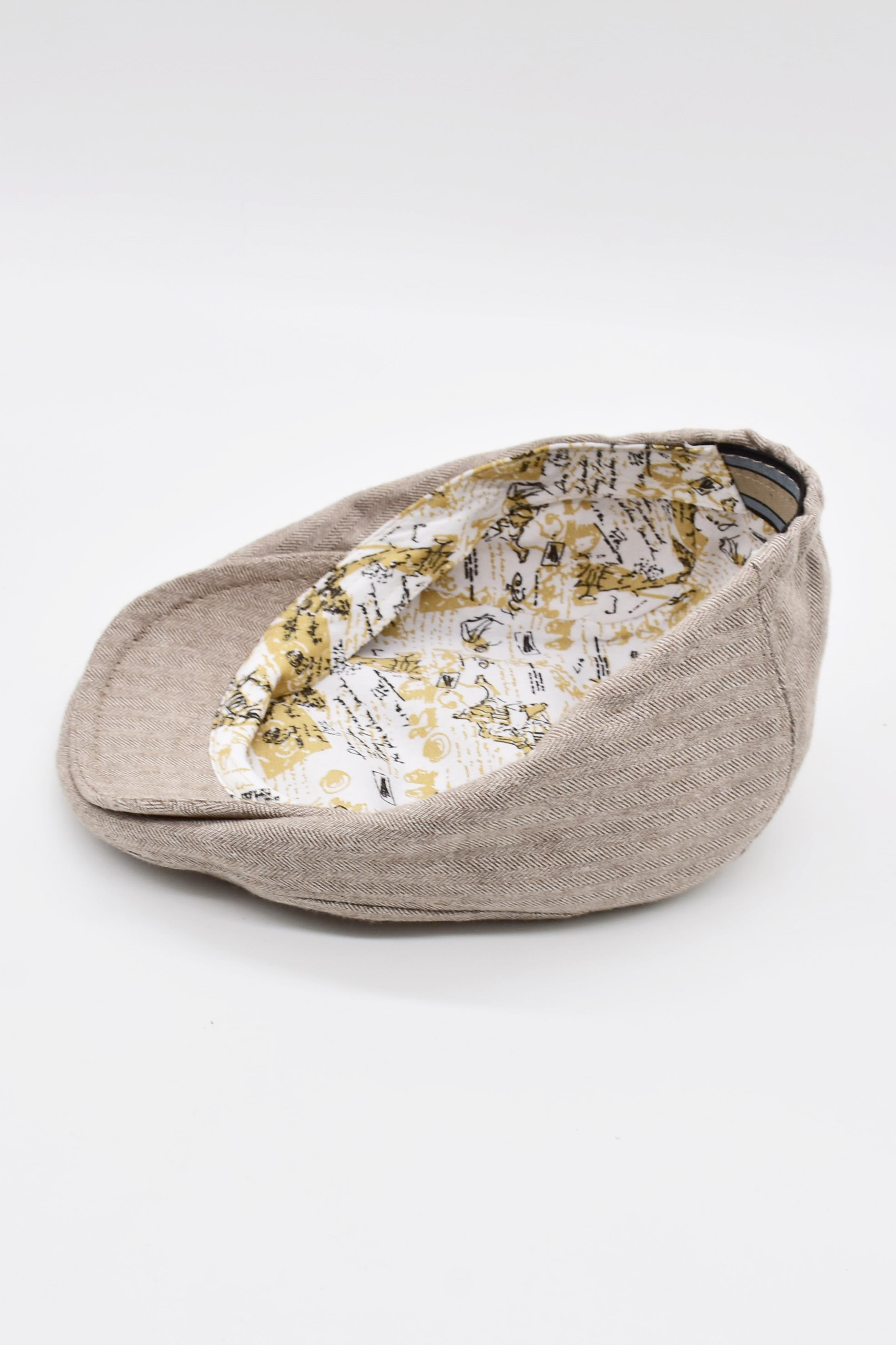 Erkek London Cap 100% Pamuk Gatsby Ivy Kasket Şapka Bej