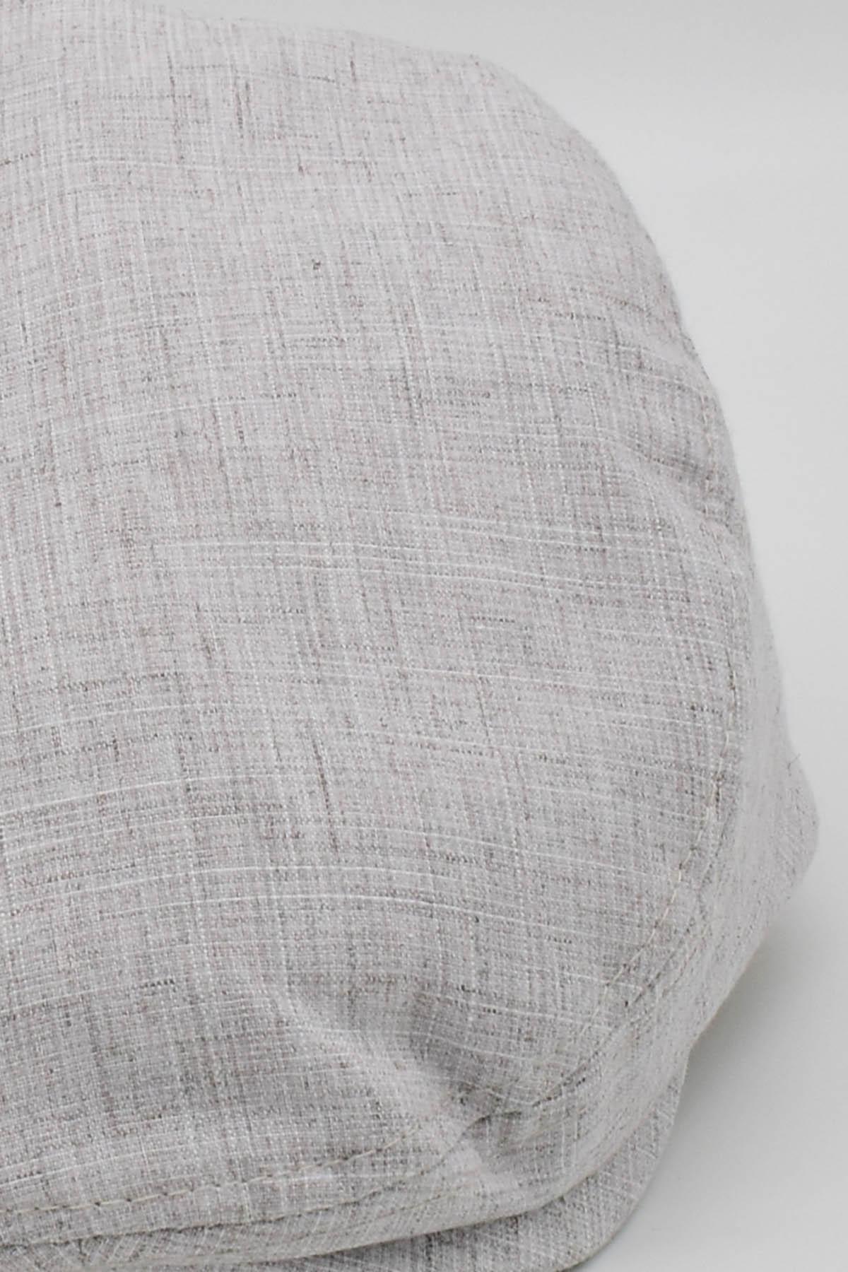 Mens Mevsimlik Cotton Flat Cap Cream Hat