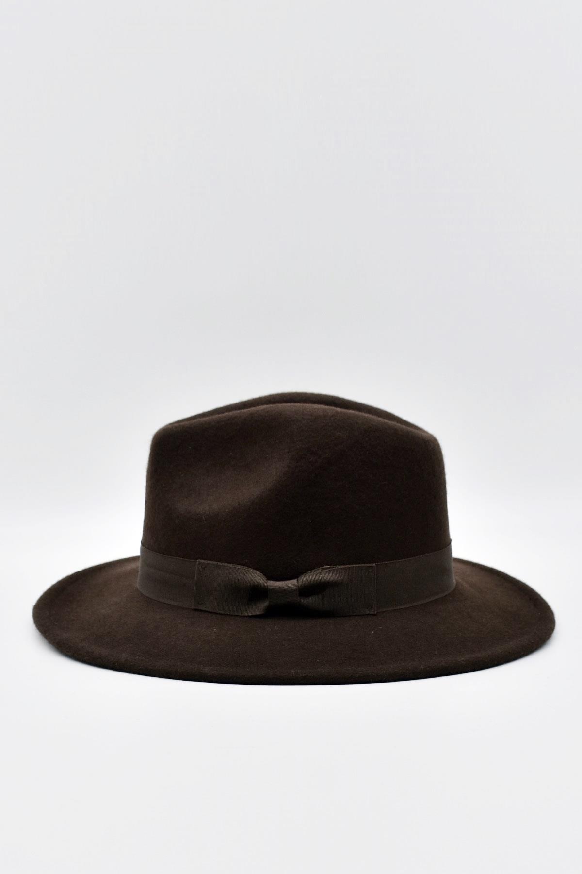 Indiana Jones Erkek Yün Keçe Fötr Şapka Kahve
