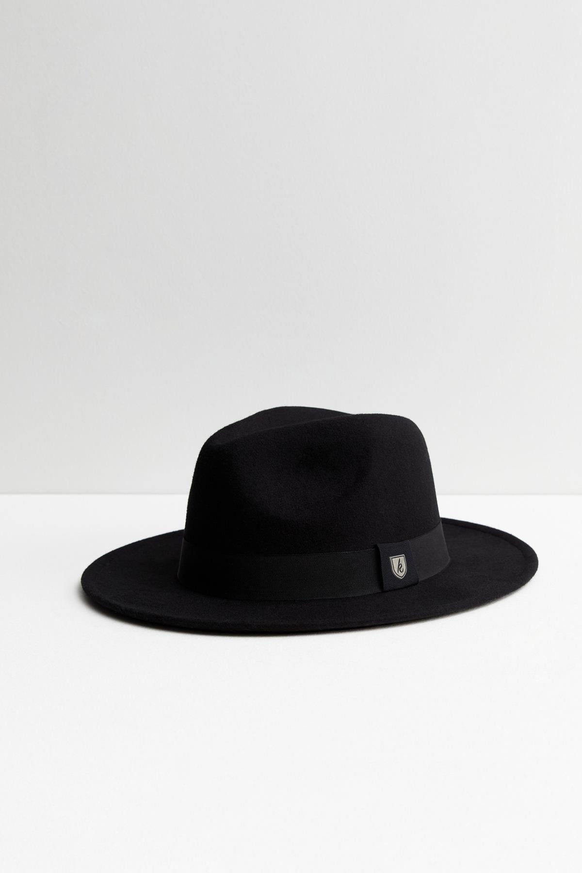 Womens Boater Black Cowboy Panama Fedora Hat