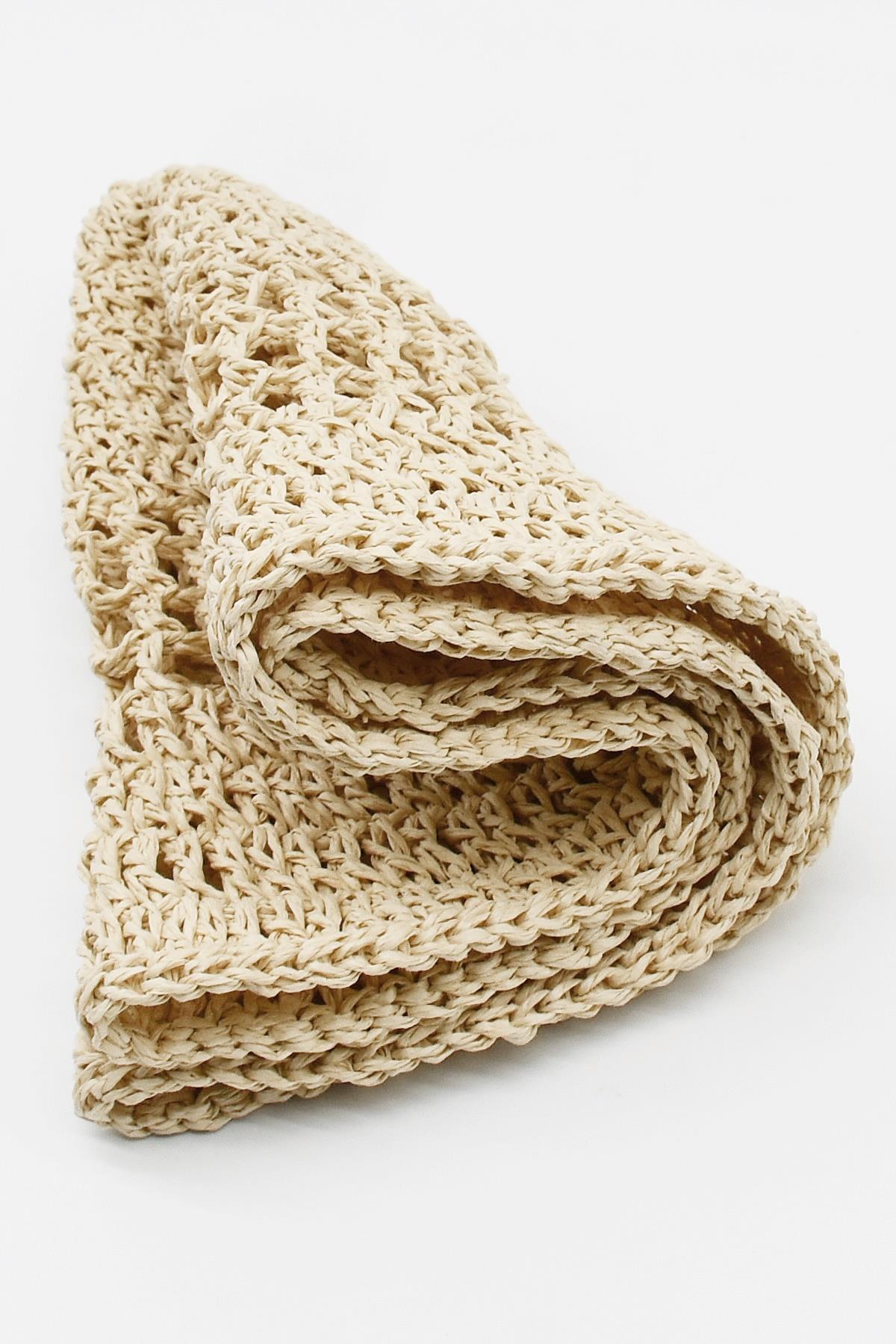 Womens Natural Knit Floppy Straw Hat