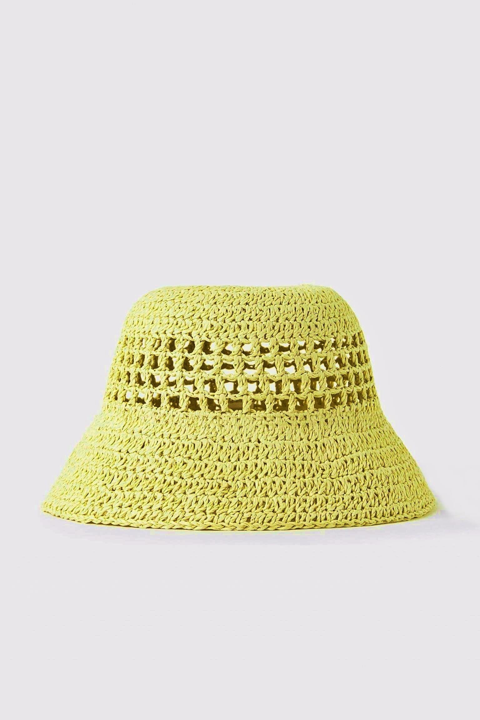 Womens Natural Knit Floppy Straw Hat