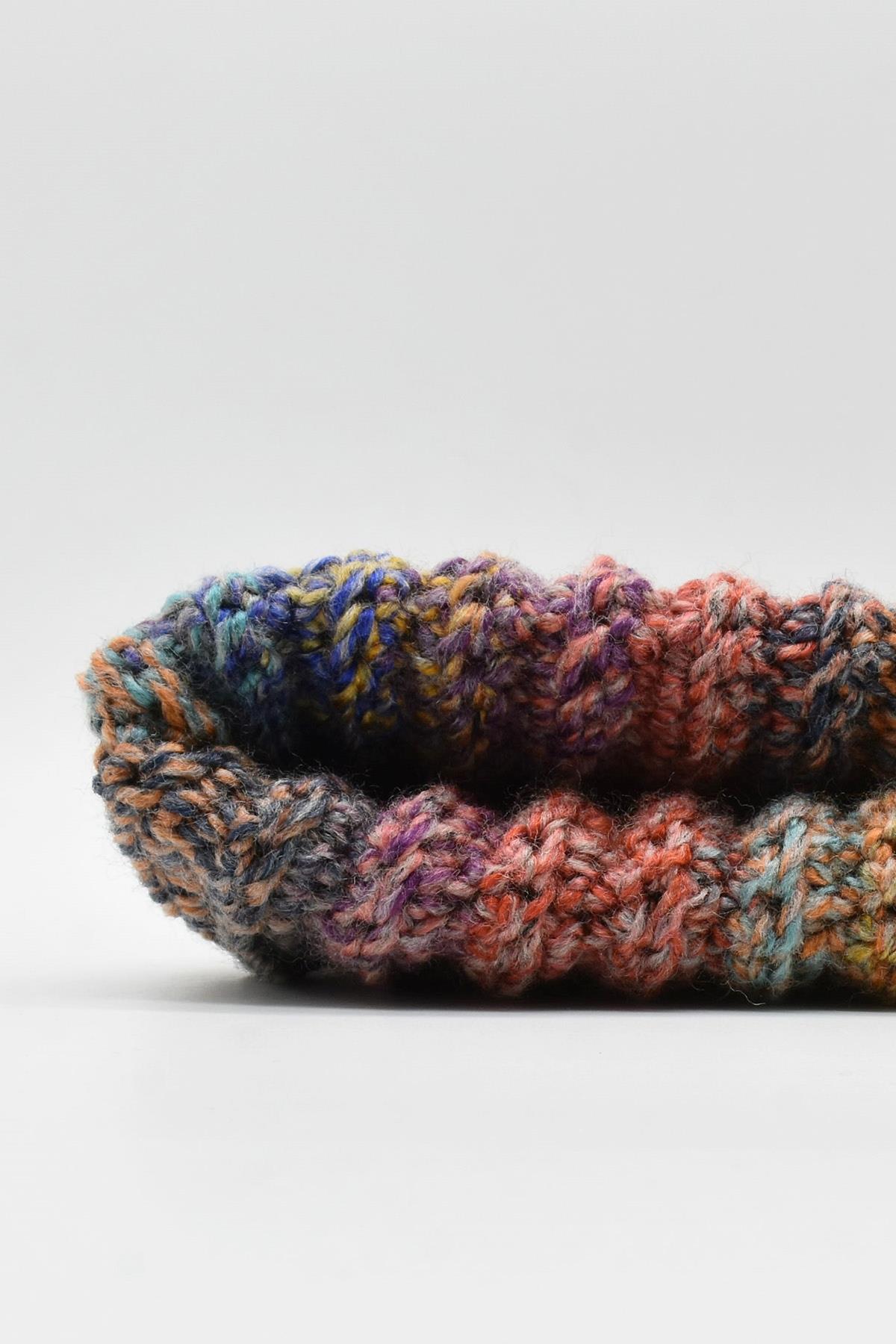 Kadın El Örgüsü Kışlık Yün Bere Turquoise Hat