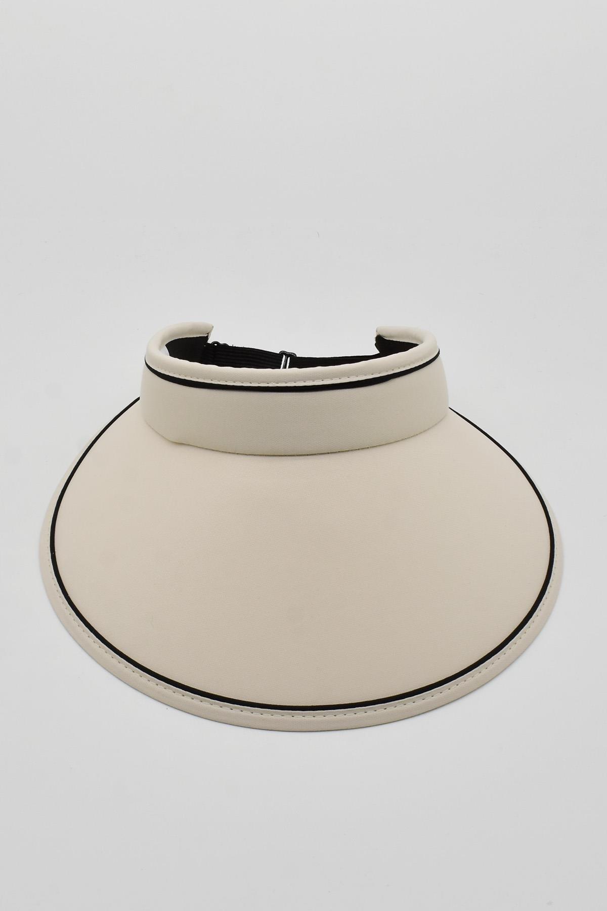 Womens Wide Beige Visor Hat Uv Protect k