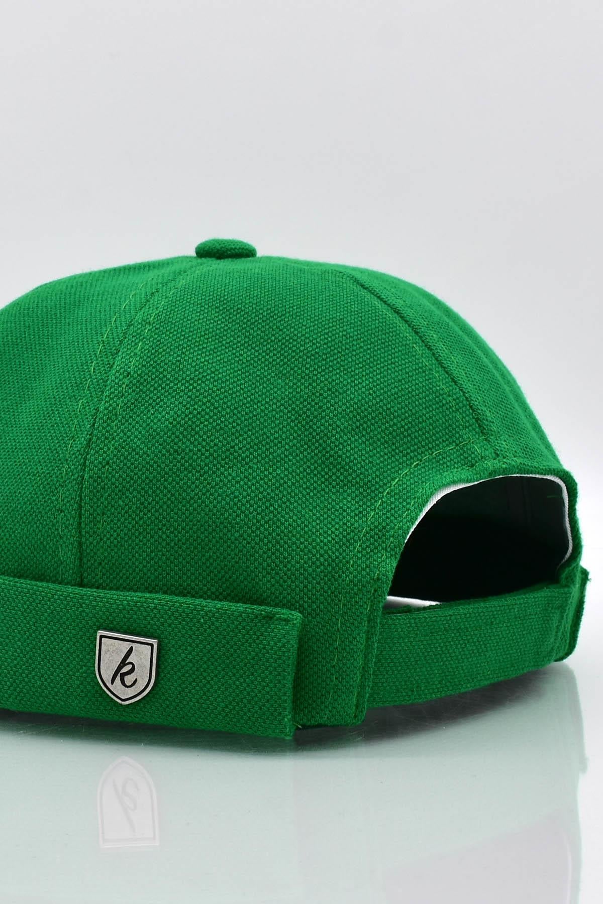 Womens Hipster Folded Cap Green Docker Hat