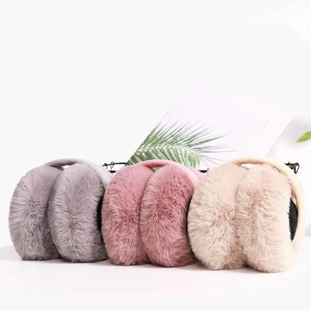 Kadın Peluş Kulaklık Yumuşak Kürklü Katlanabilir Kulak Isıtıcı