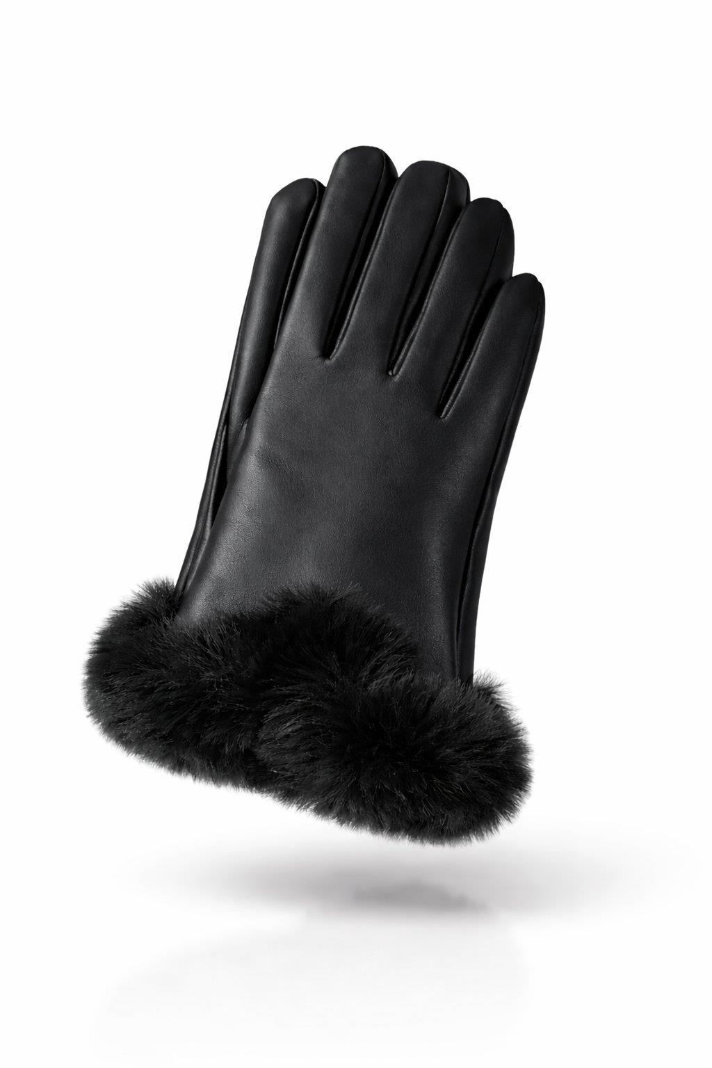 Womens Faux Leather Polar Lined Gloves