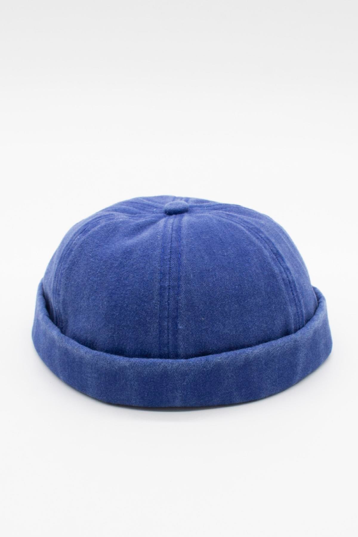Kadın Washed Cobalt Blue Docker Şapka