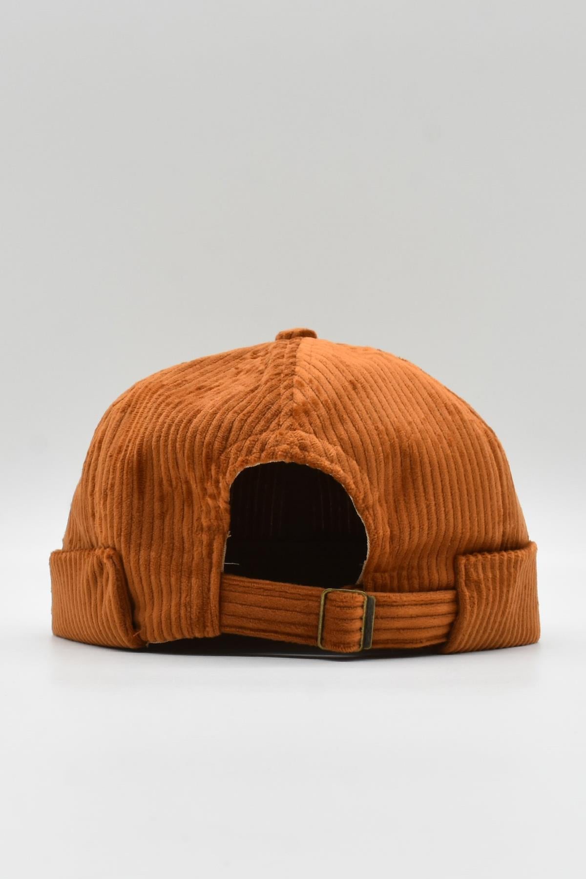 Kahve Kadife Docker Bere Katlamalı Cap Şapka