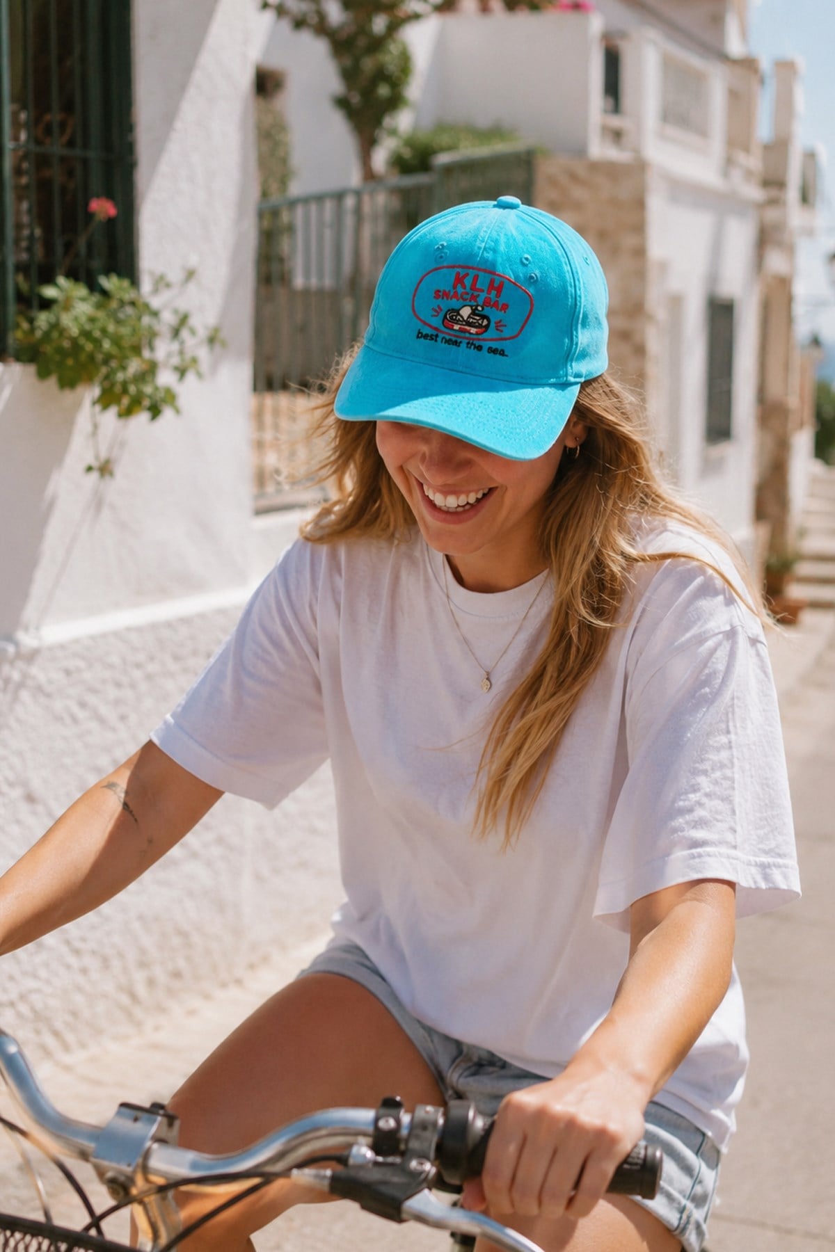 KLH Snack Bar Nakışlı Washed Dad Cap – Turkuaz