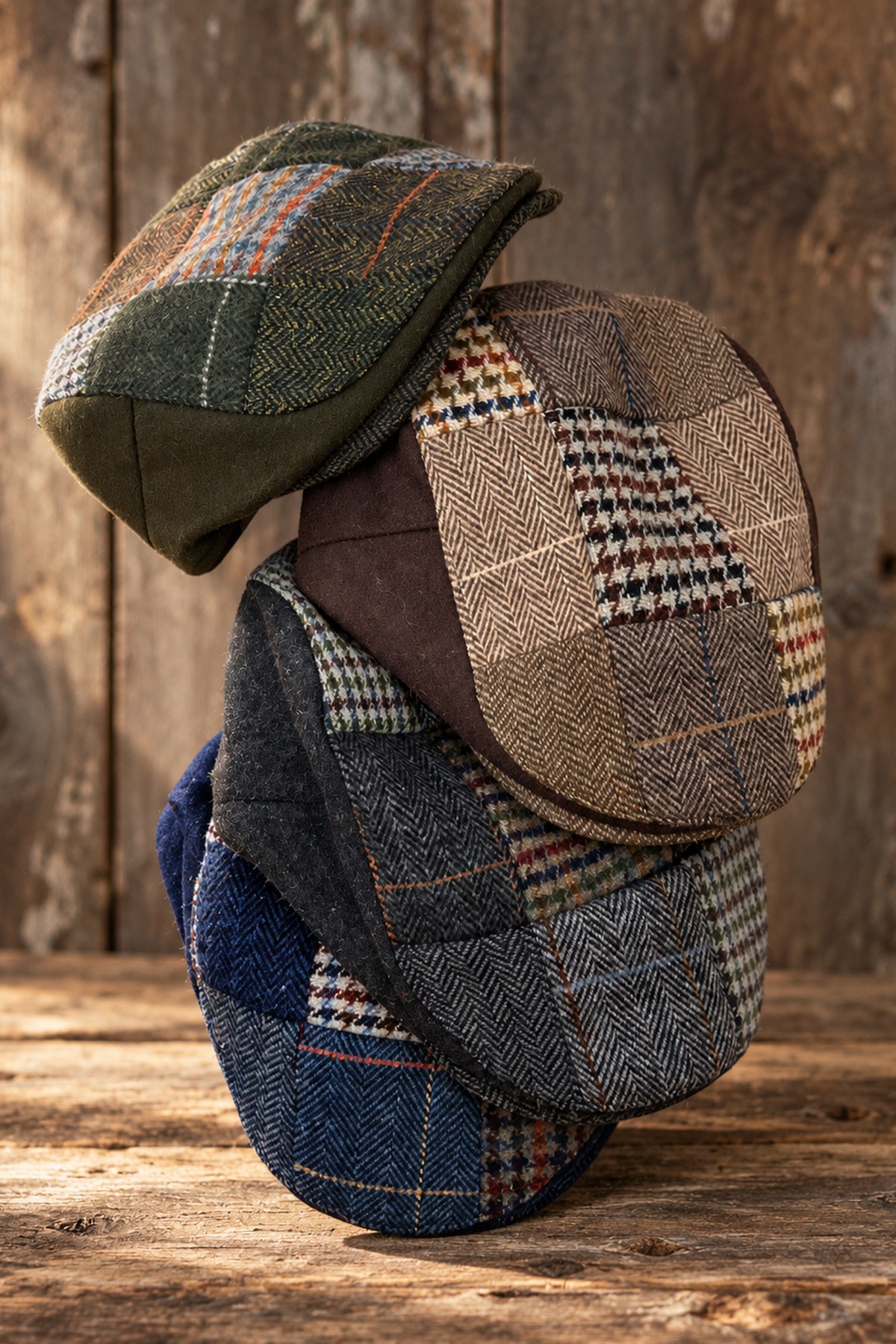 KLH Studio Dept. Charcoal Patchwork Flat Cap Kasket
