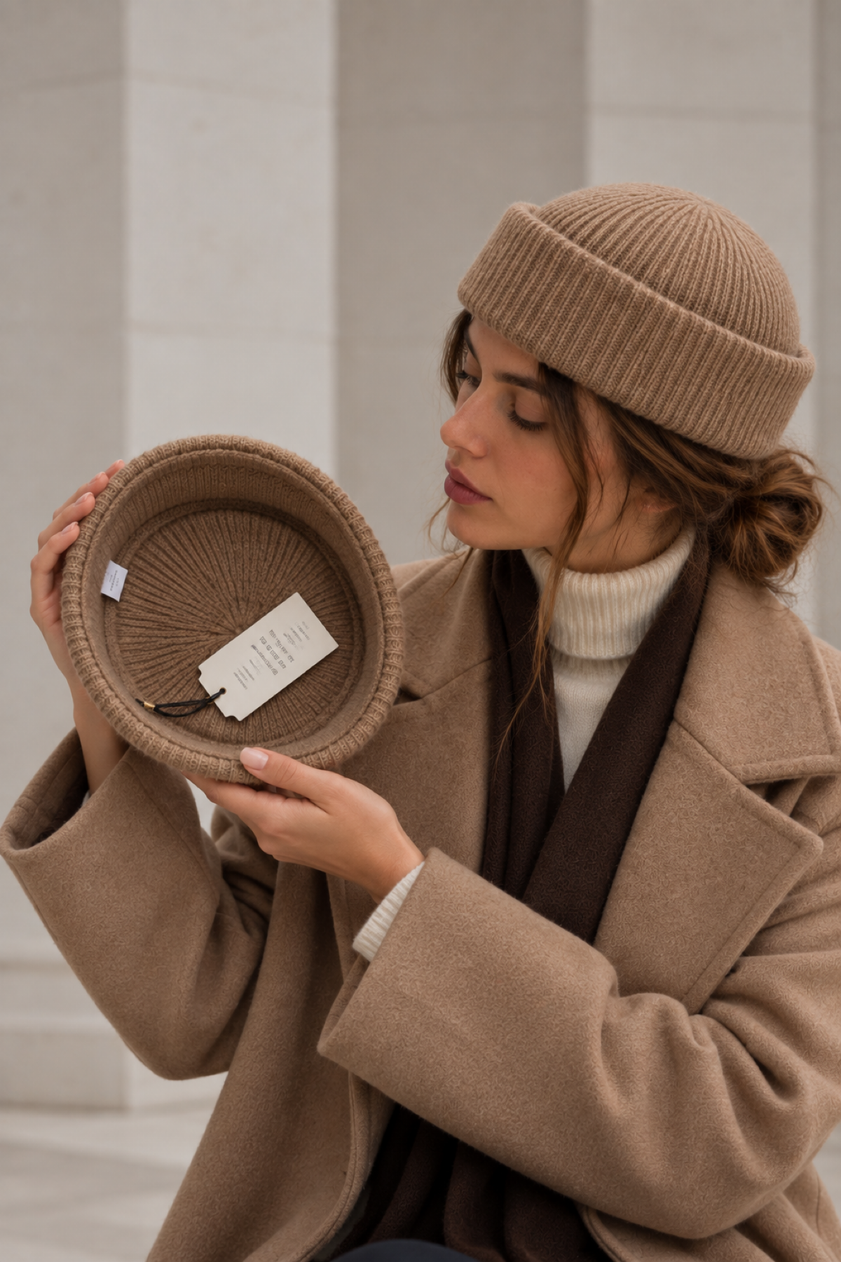 KLH Studio Dept. Ribbed Wool Pillbox Şapka - Vizon