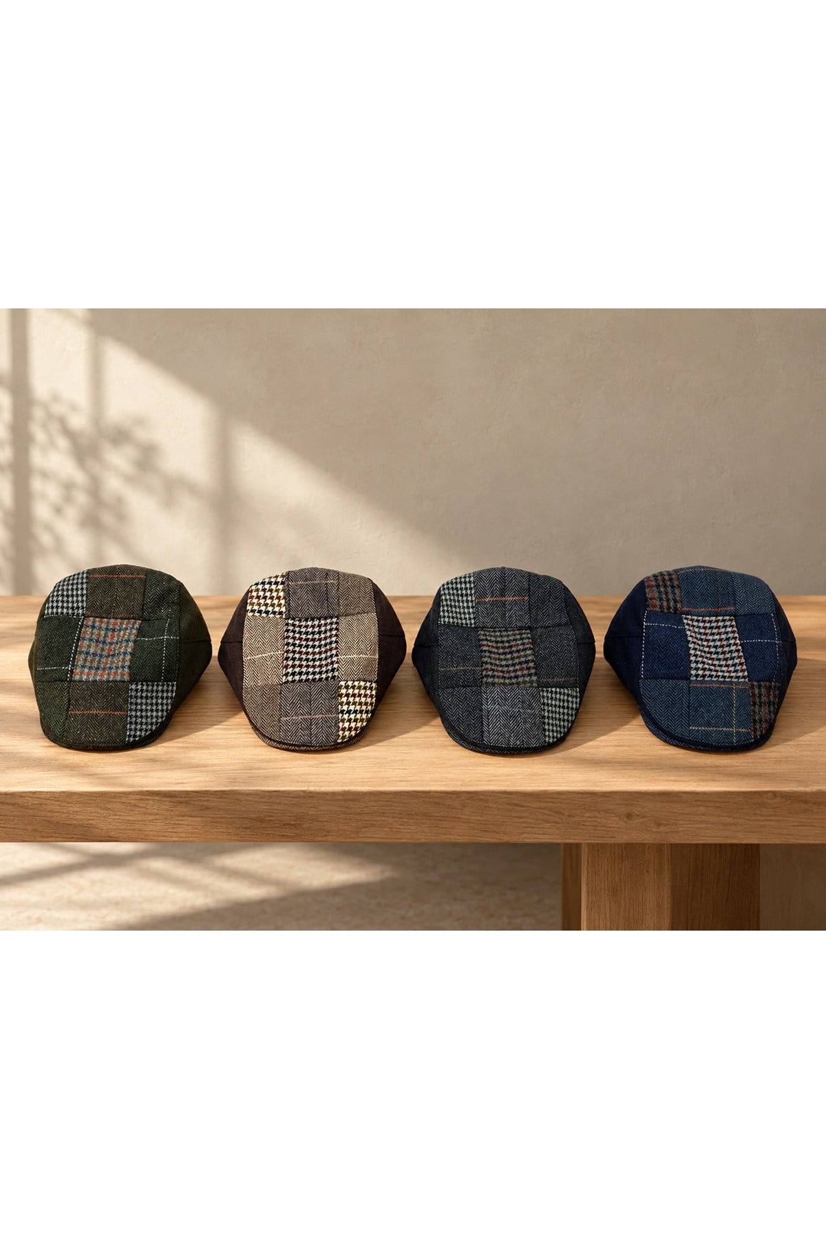 KLH Studio Dept. Charcoal Patchwork Flat Cap Kasket
