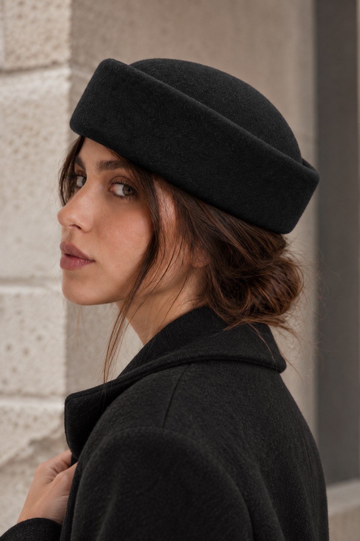 KLH Studio Dept. Heritage Wool Pillbox Şapka - Siyah
