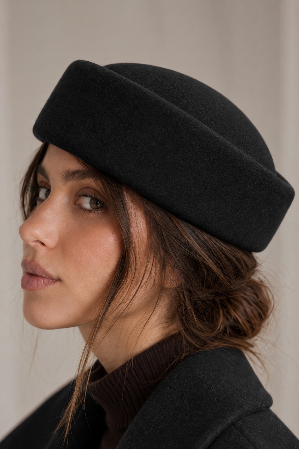 KLH Studio Dept. Heritage Wool Pillbox Şapka - Siyah