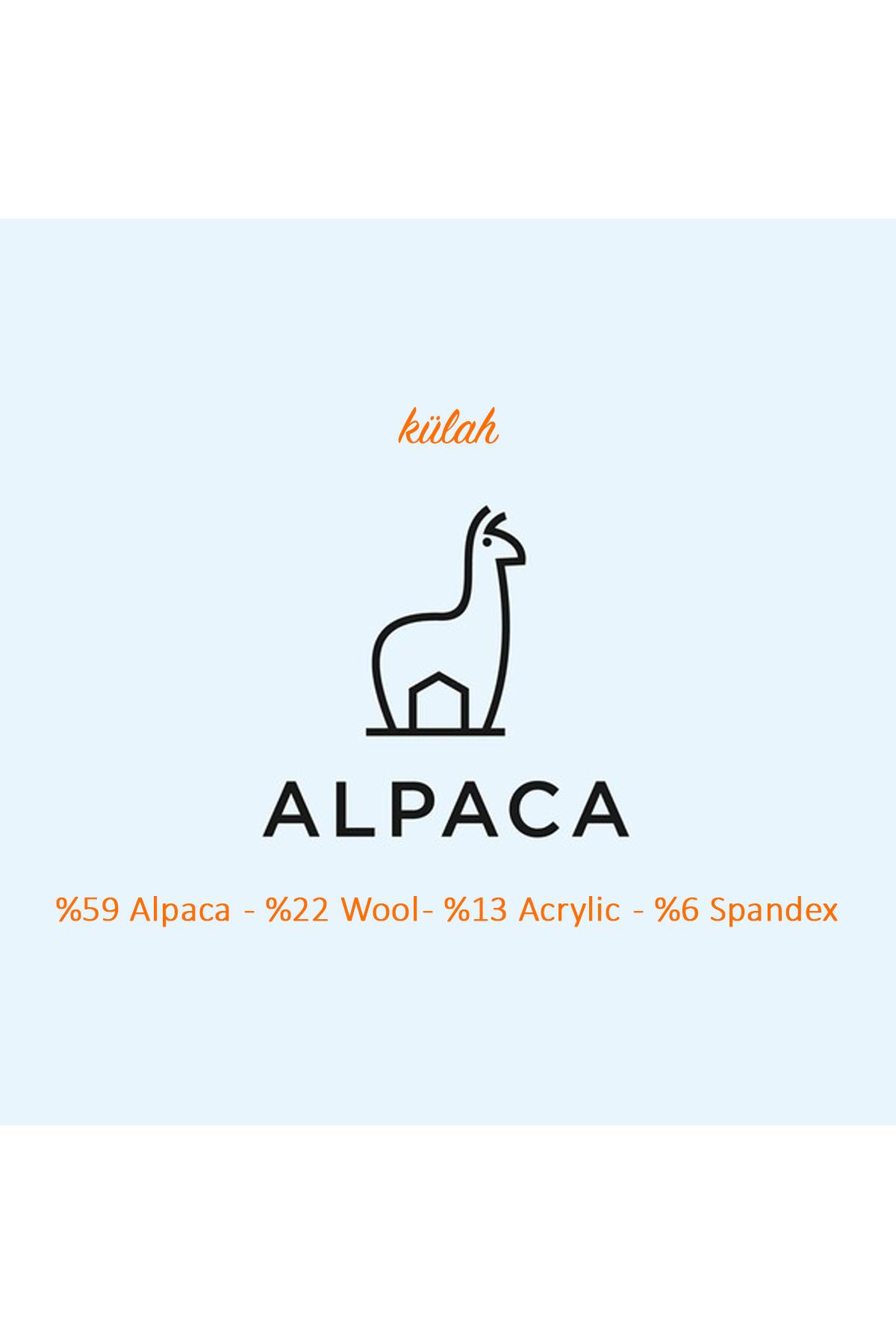 Lüks Alpaka Yün Kova Şapka - Camel Kışlık Boho Bucket Hat