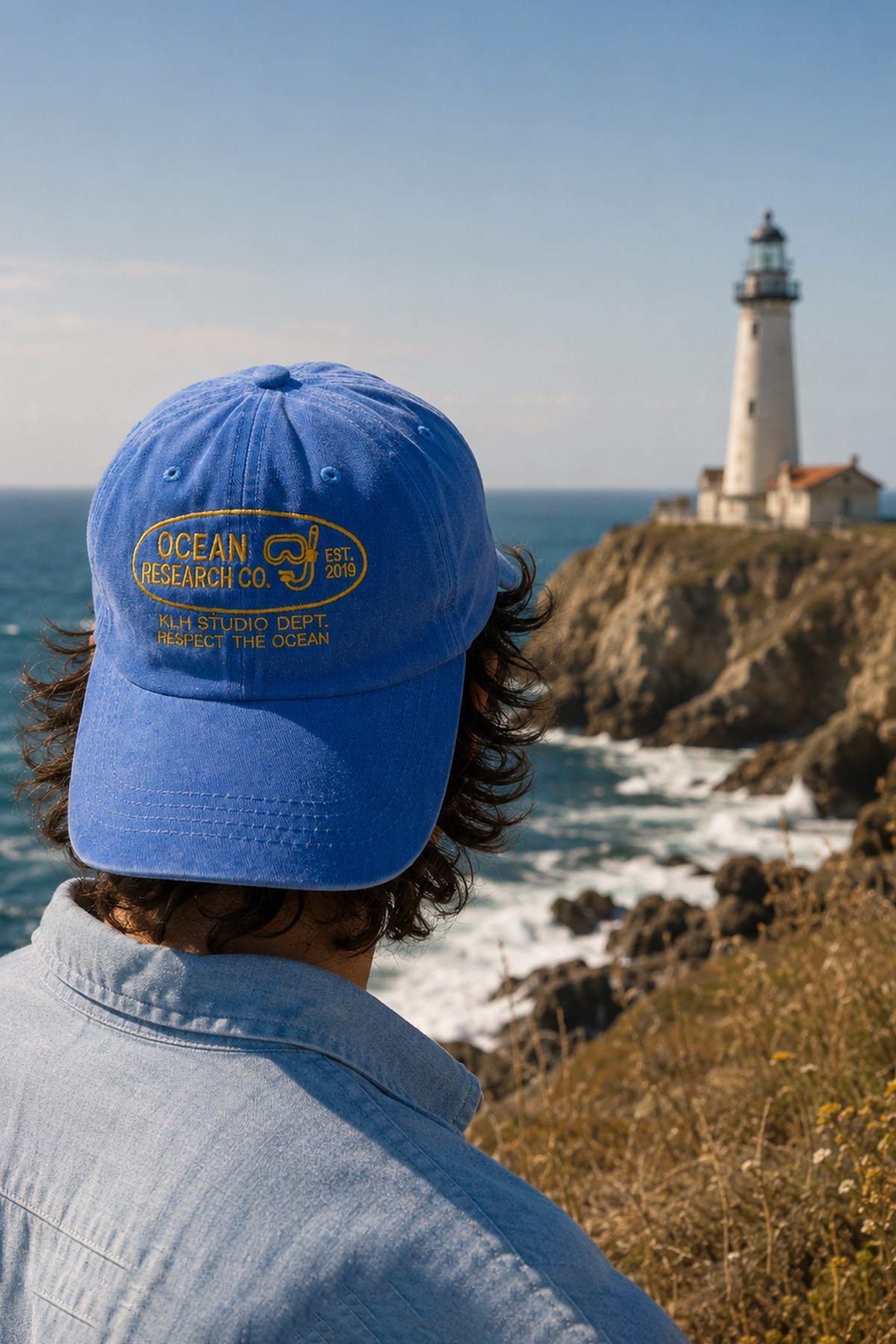 Ocean Research Co. Nakışlı Washed Dad Cap – Royal Blue