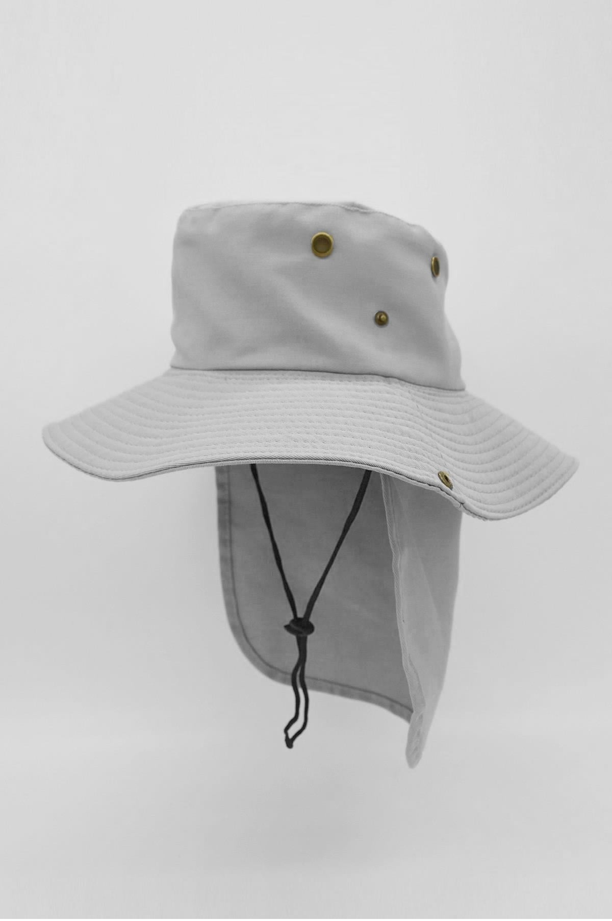 Outdoor Uv Güneş Koruyucu Şapka Gri Lejyoner Safari Şapkası