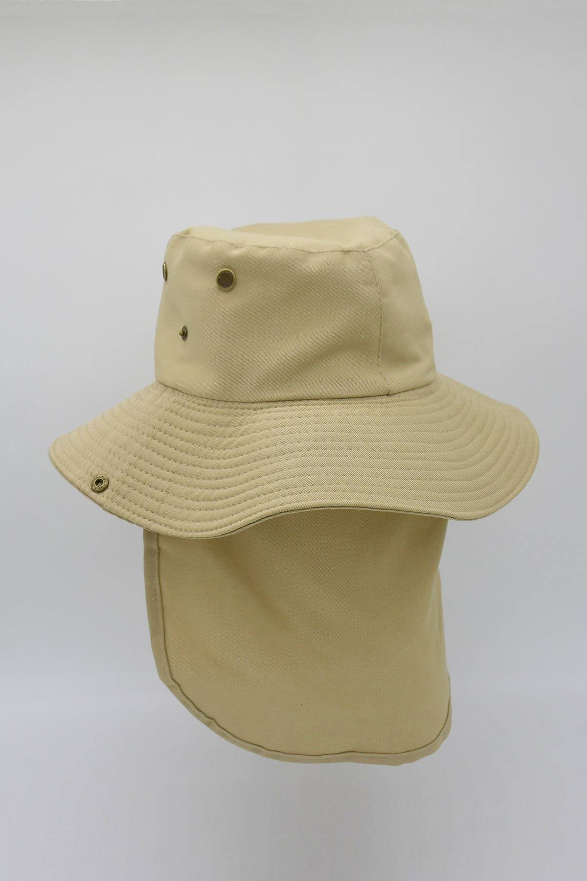 Outdoor Uv Güneş Koruyucu Şapka Camel Lejyoner Safari Şapkası