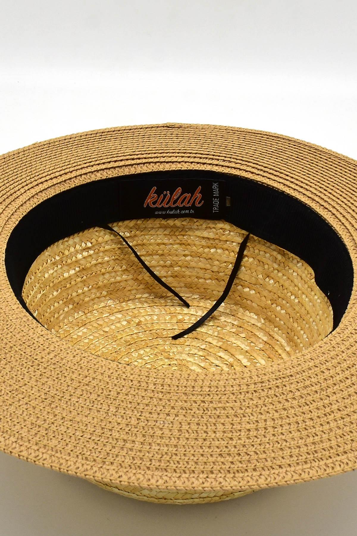 Paloma Hasır Güneş Şapkası Unisex Multicolor Bantlı Gondol Boater Şapka