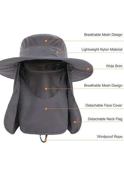 Profesyonel Outdoor Aktivite Şapkası - Anti-UV, Nefes Alabilir