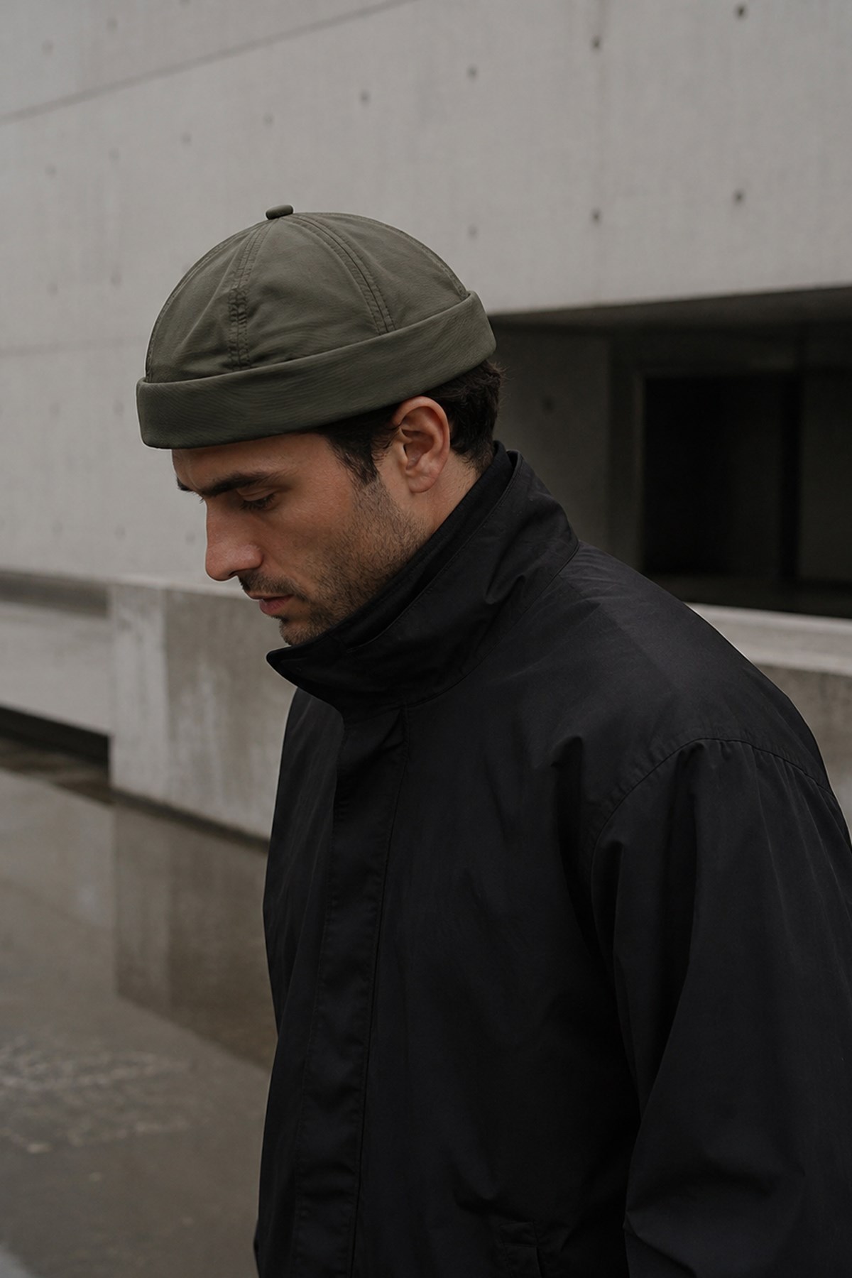 Teknik Kumaş Ayarlanabilir Docker Şapka – Deep Olive