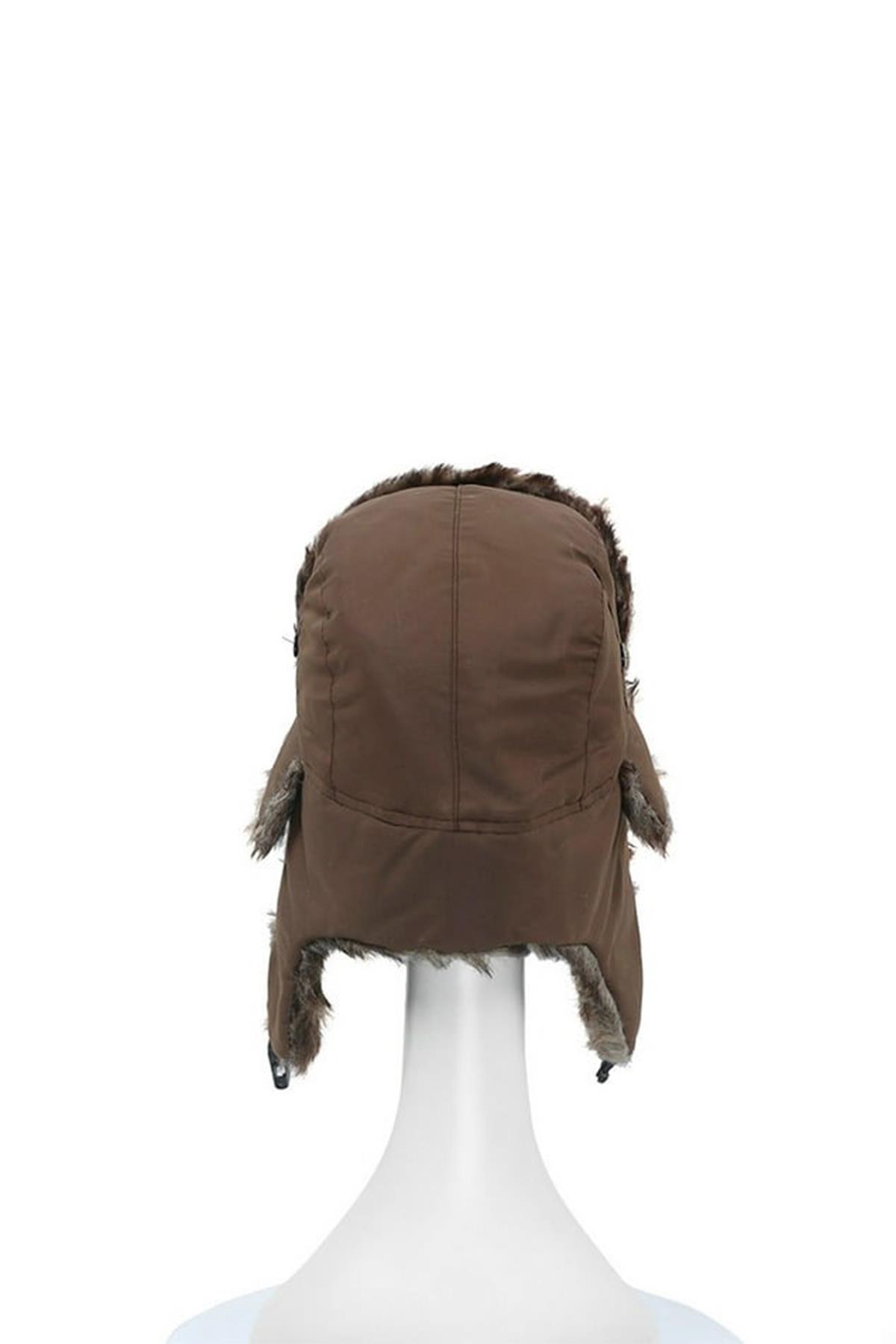 Unisex Çocuk Sıcak Kürklü Bere Kışlık Kulaklı Kayak Şapkası 52Cm
