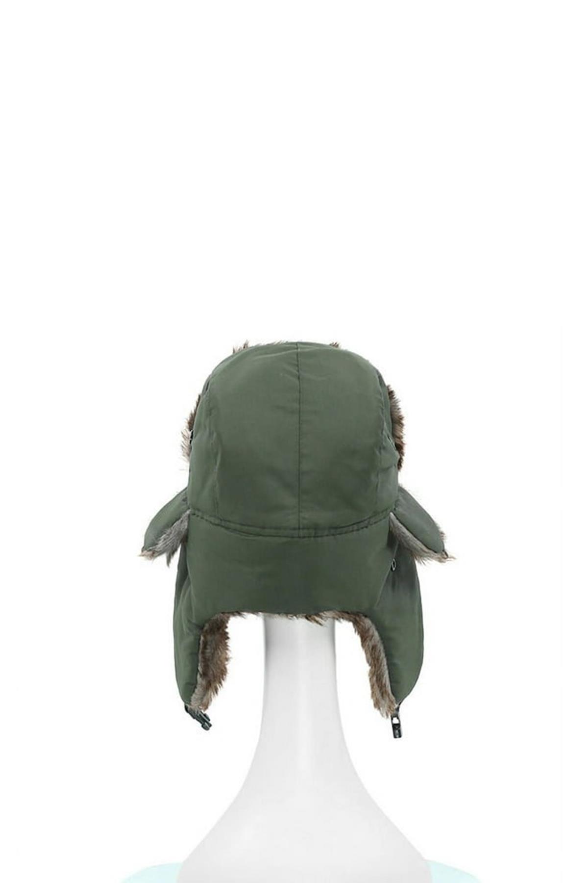 Unisex Çocuk Sıcak Kürklü Bere Kışlık Kulaklı Kayak Şapkası 52Cm