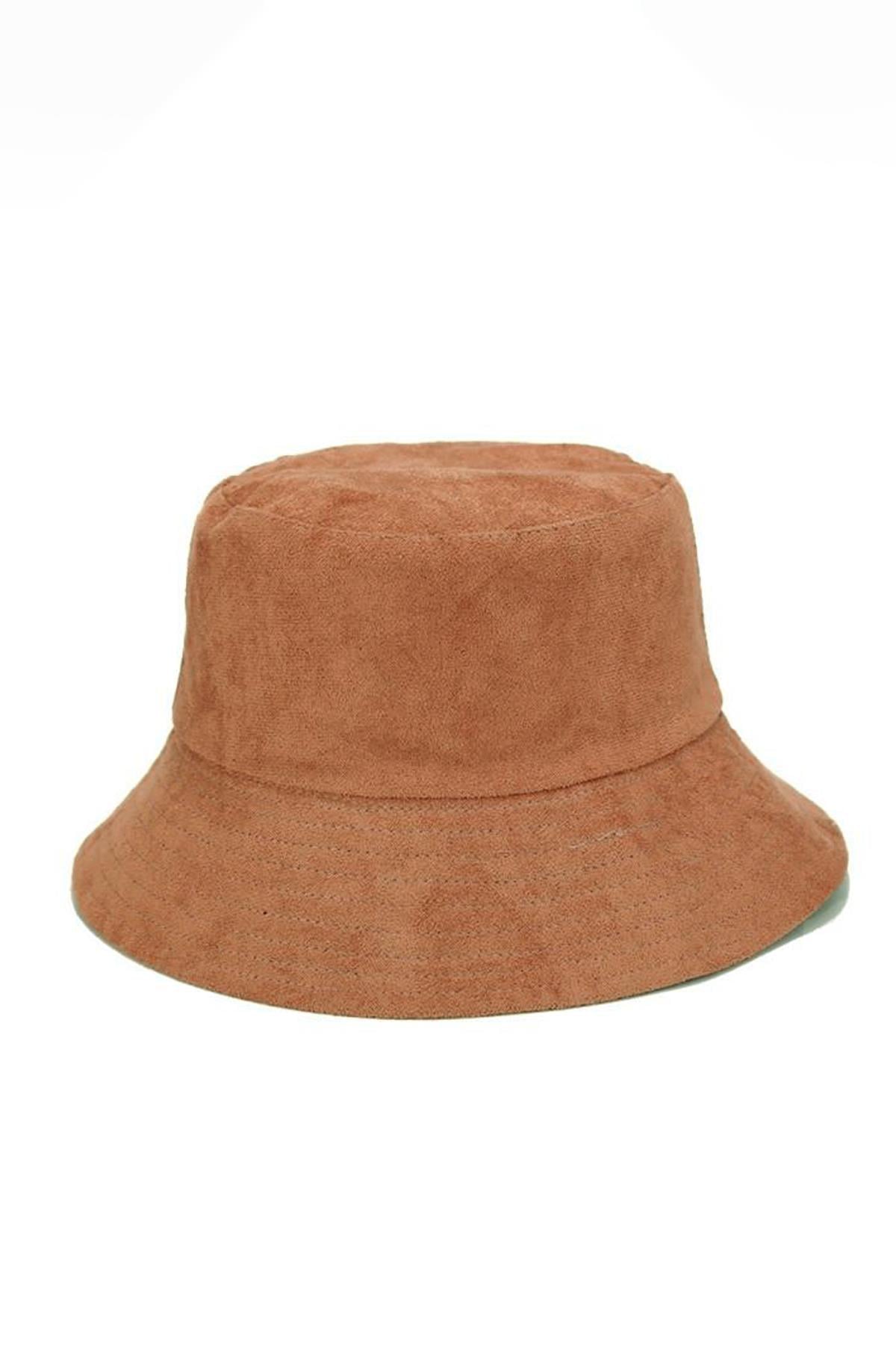 Unisex Süet Dokulu Basic Kova Bucket Model Şapka