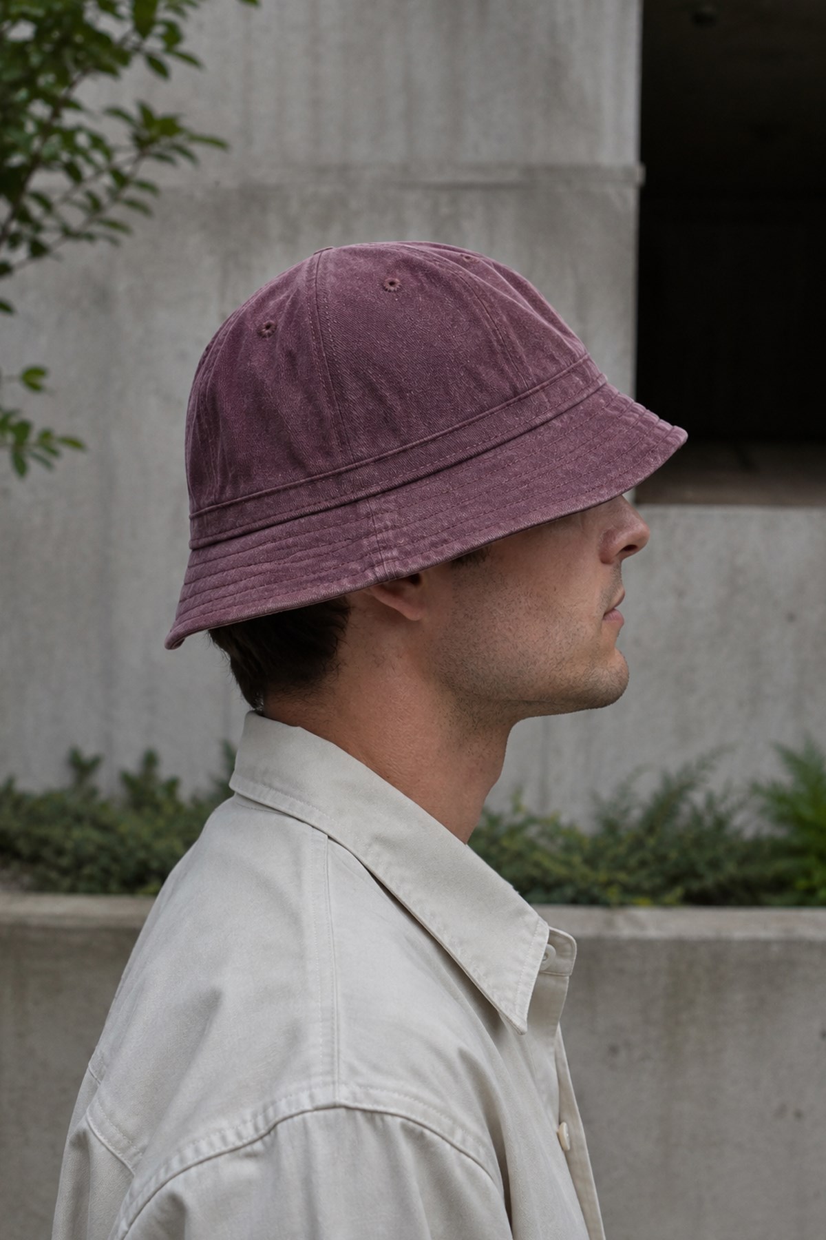 Unisex Washed Burgundy Bucket Şapka Pamuklu Balıkçı Şapkası