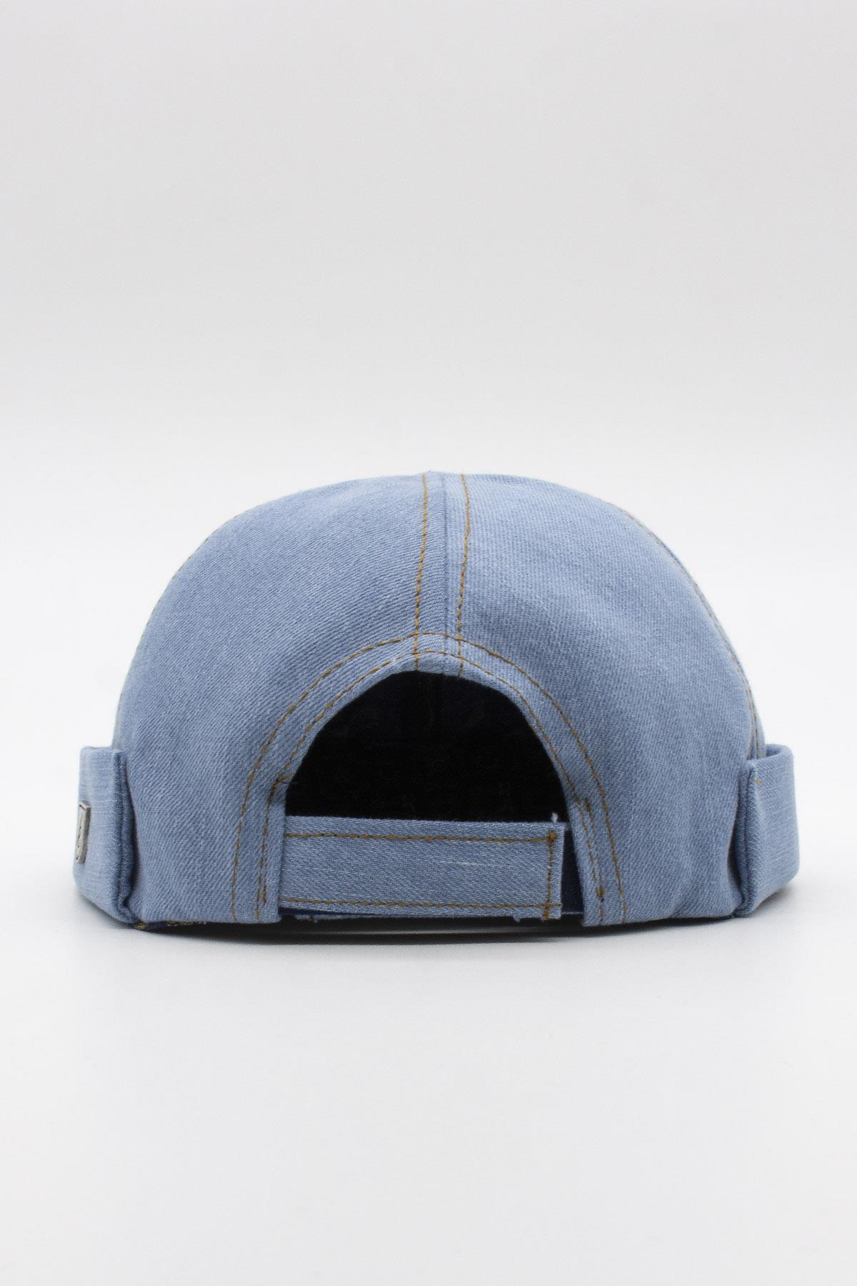 Urban Açık Mavi Docker Şapka - Sipersiz Denim %100 Pamuk Kep