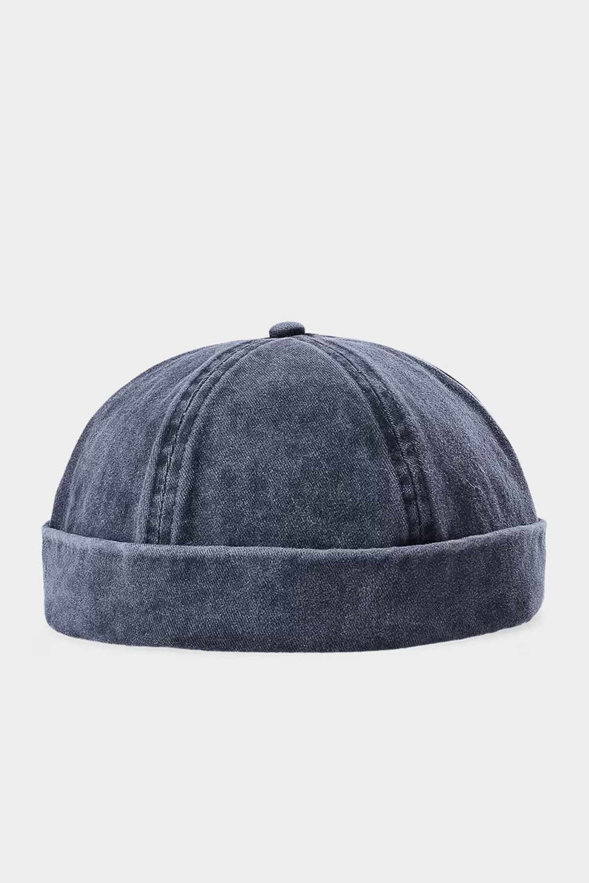 Lacivert Eskitme Pamuk Cap Docker Şapka