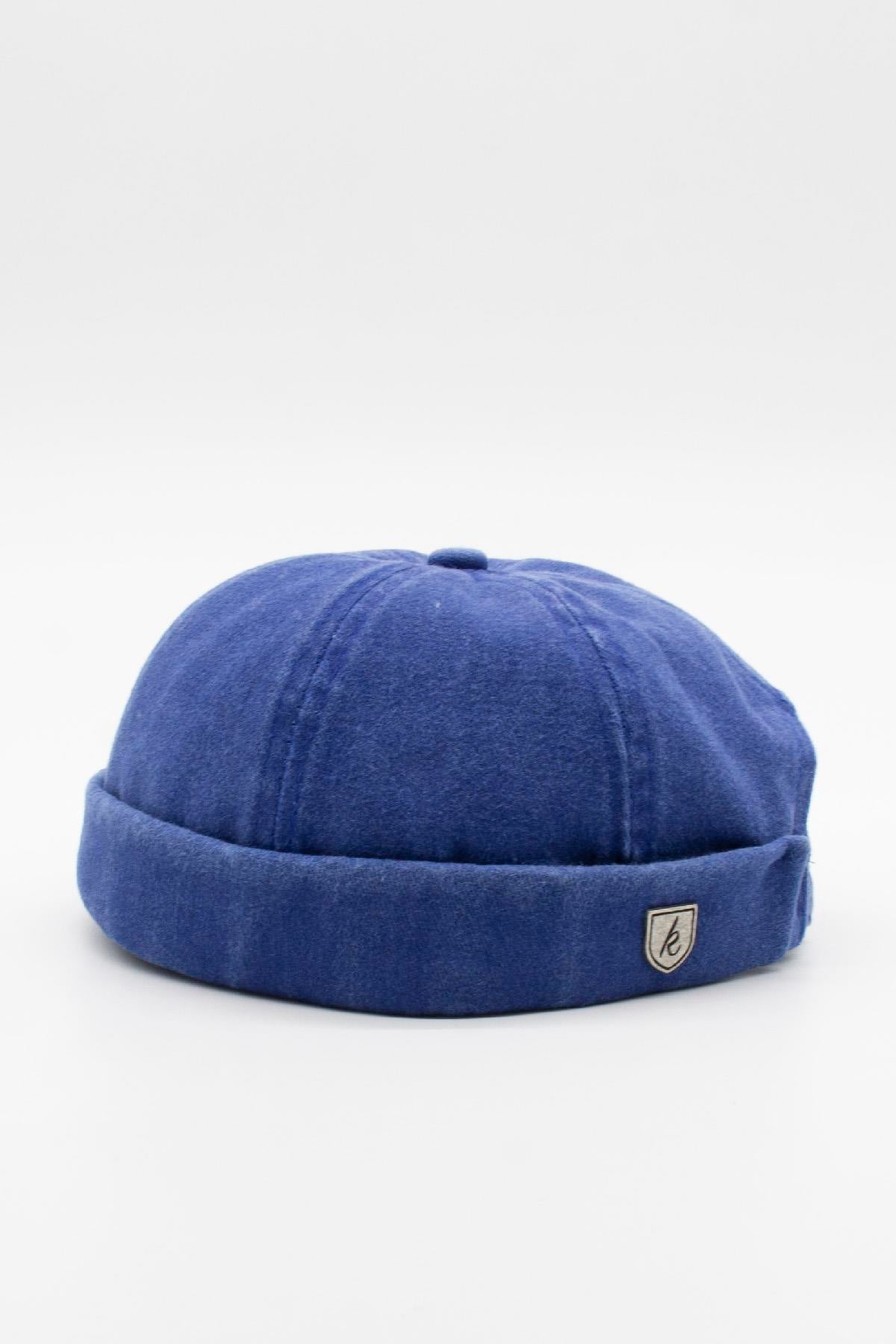 Vintage Retro Mavi Eskitme Pamuk Cap Docker Şapka