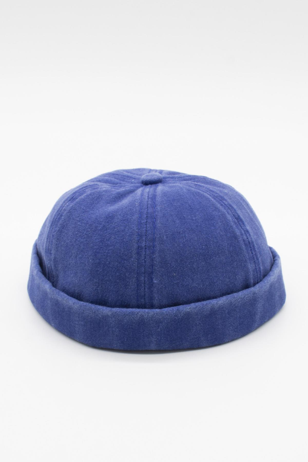 Vintage Retro Mavi Eskitme Pamuk Cap Docker Şapka