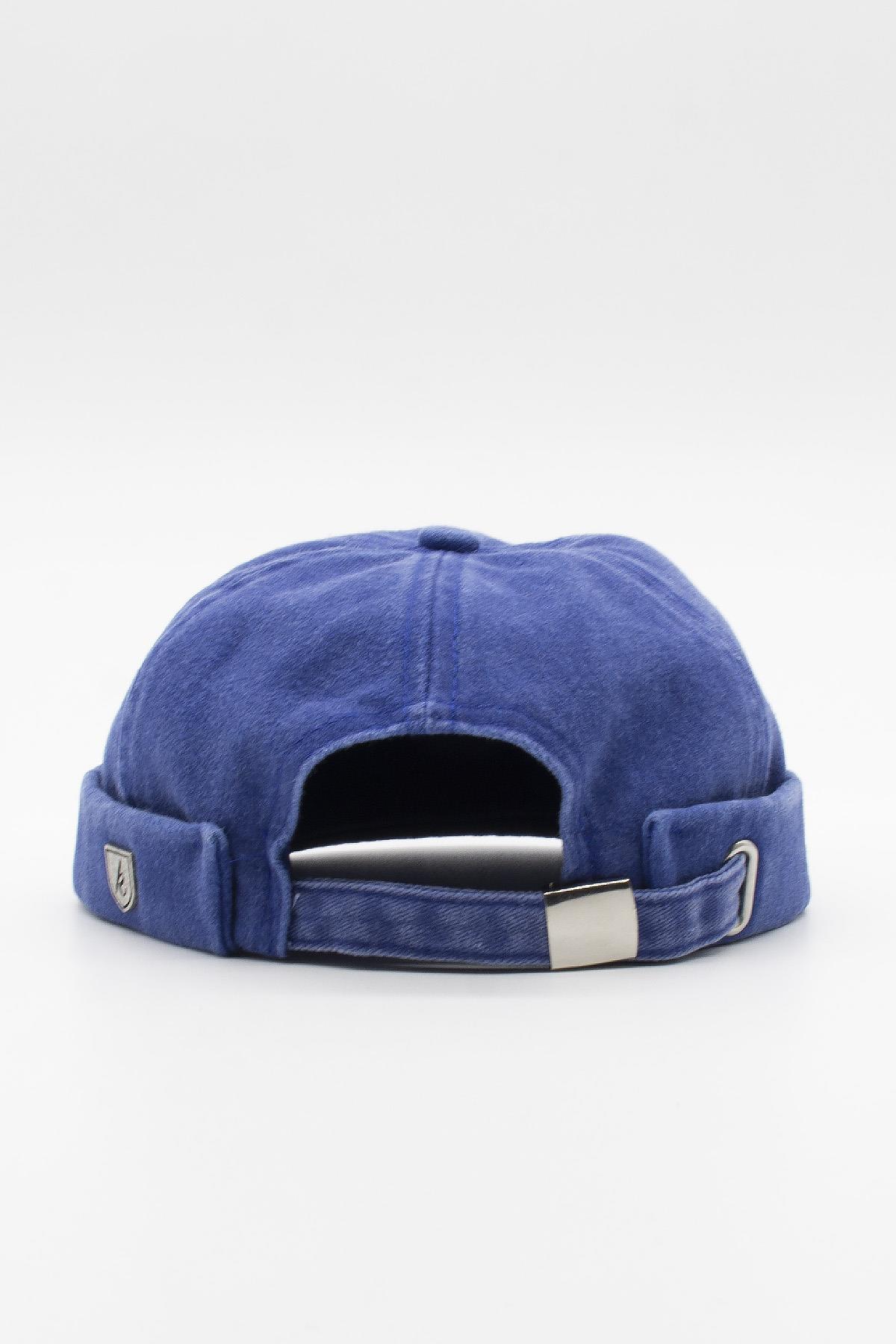 Vintage Retro Mavi Eskitme Pamuk Cap Docker Şapka